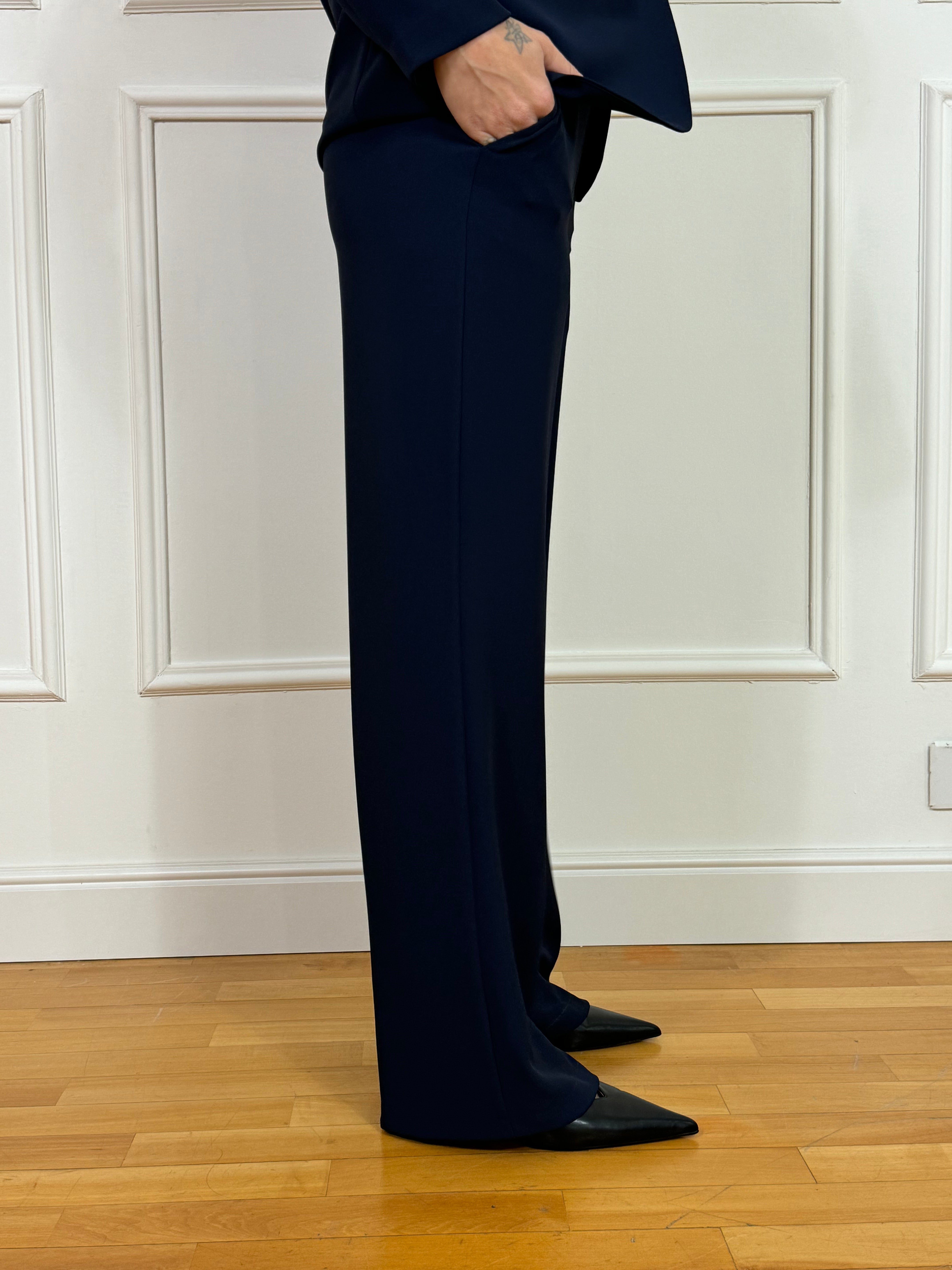 Completo tailleur Kontatto GIACCA MONOPETTO + PANTALONE A PALAZZO