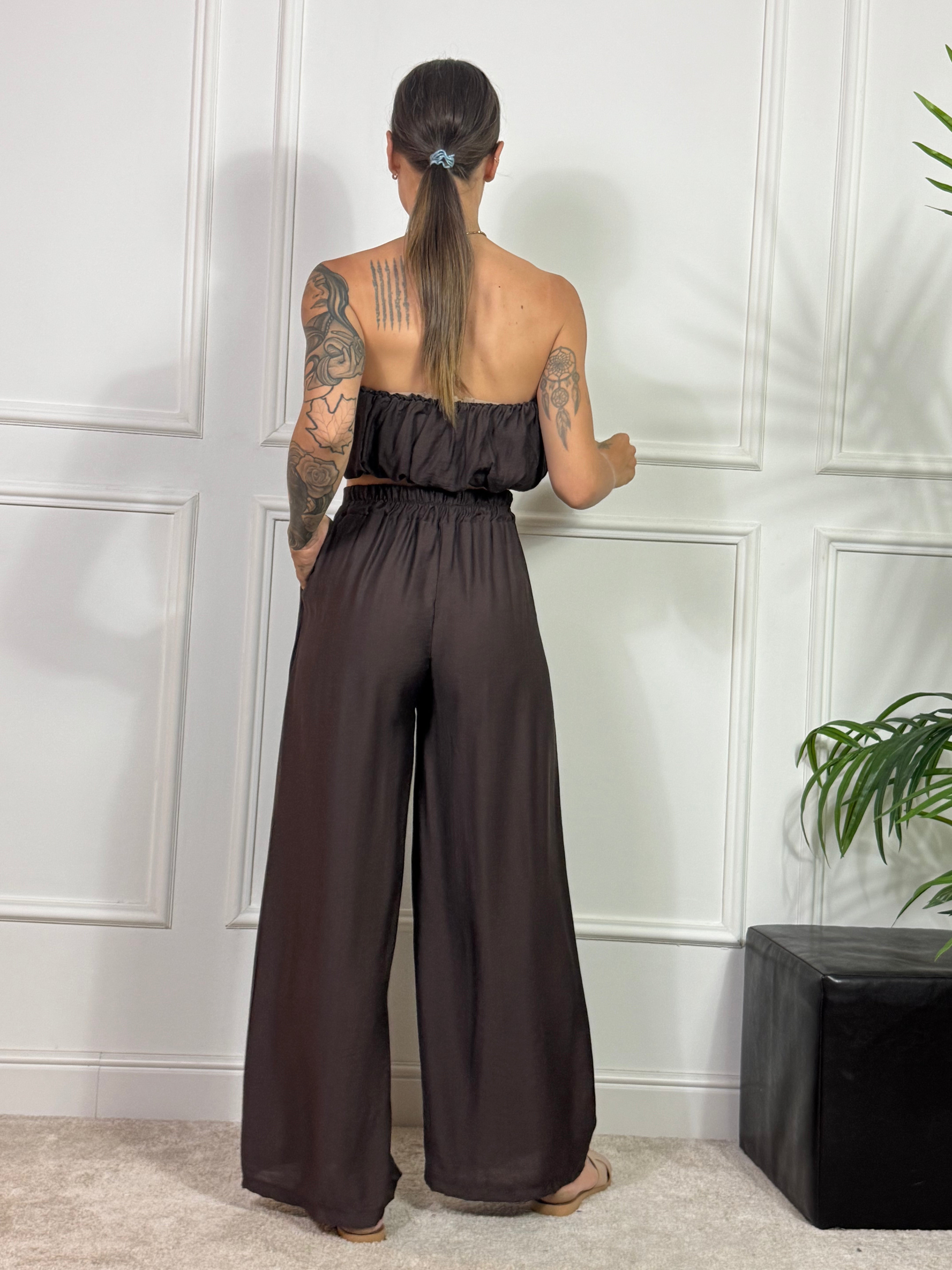 Completo Victoria ILMH TOP A FASCIA + PANTALONE PALAZZO