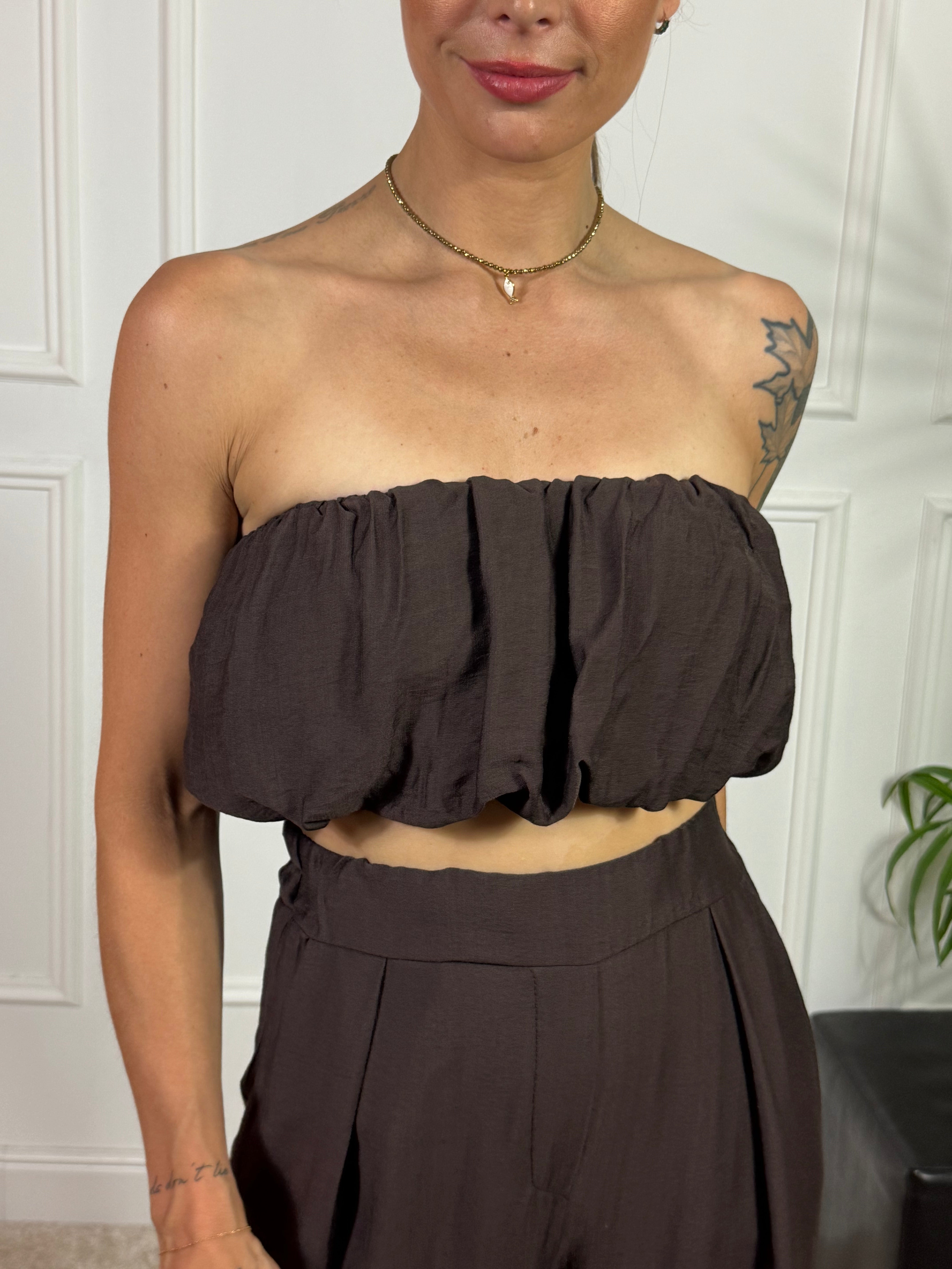 Completo Victoria ILMH TOP A FASCIA + PANTALONE PALAZZO