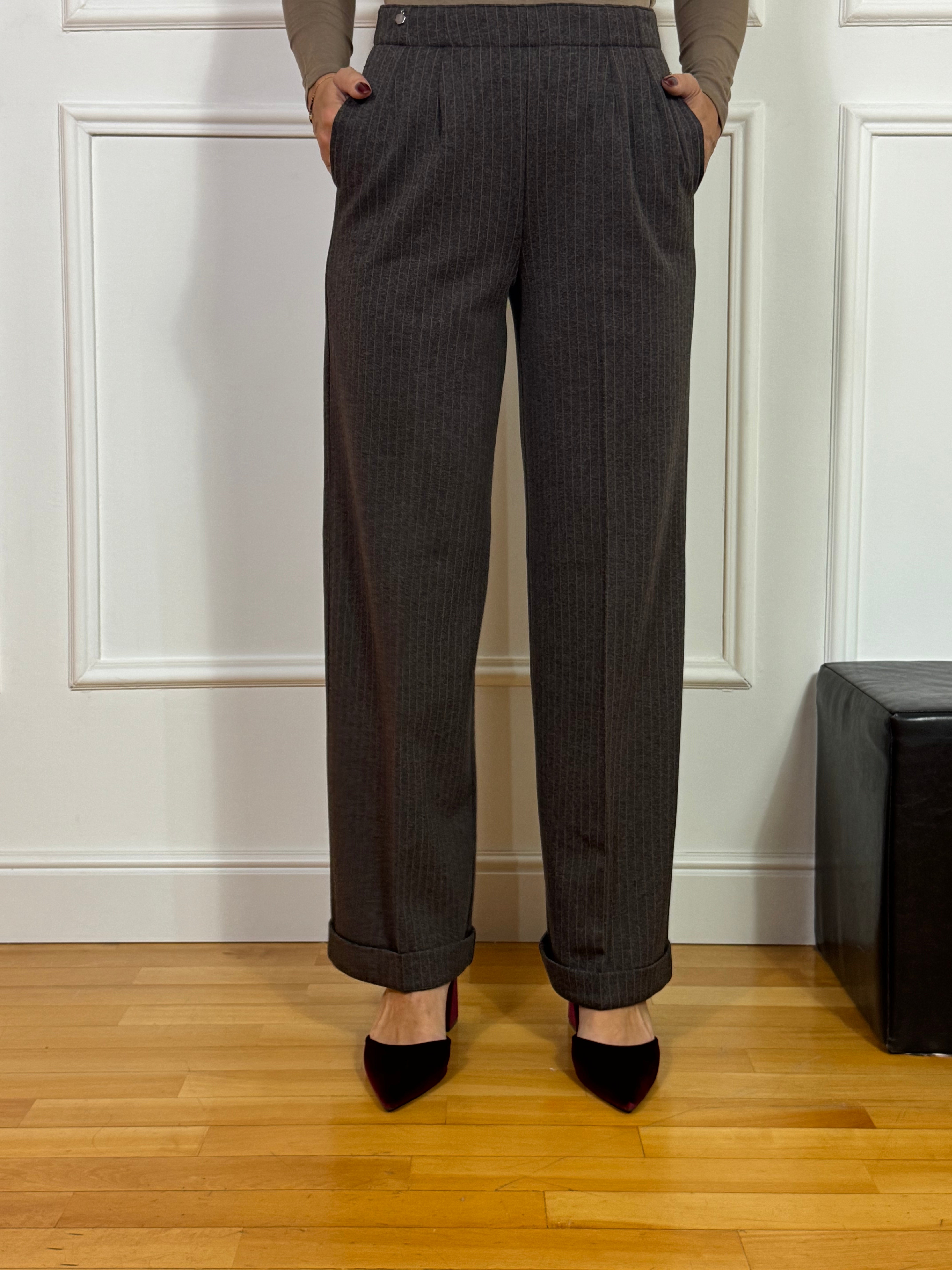 Pantalone WIDE WITH POCKETS Ragno FANTASIA GESSATA - GAMBA DRITTA