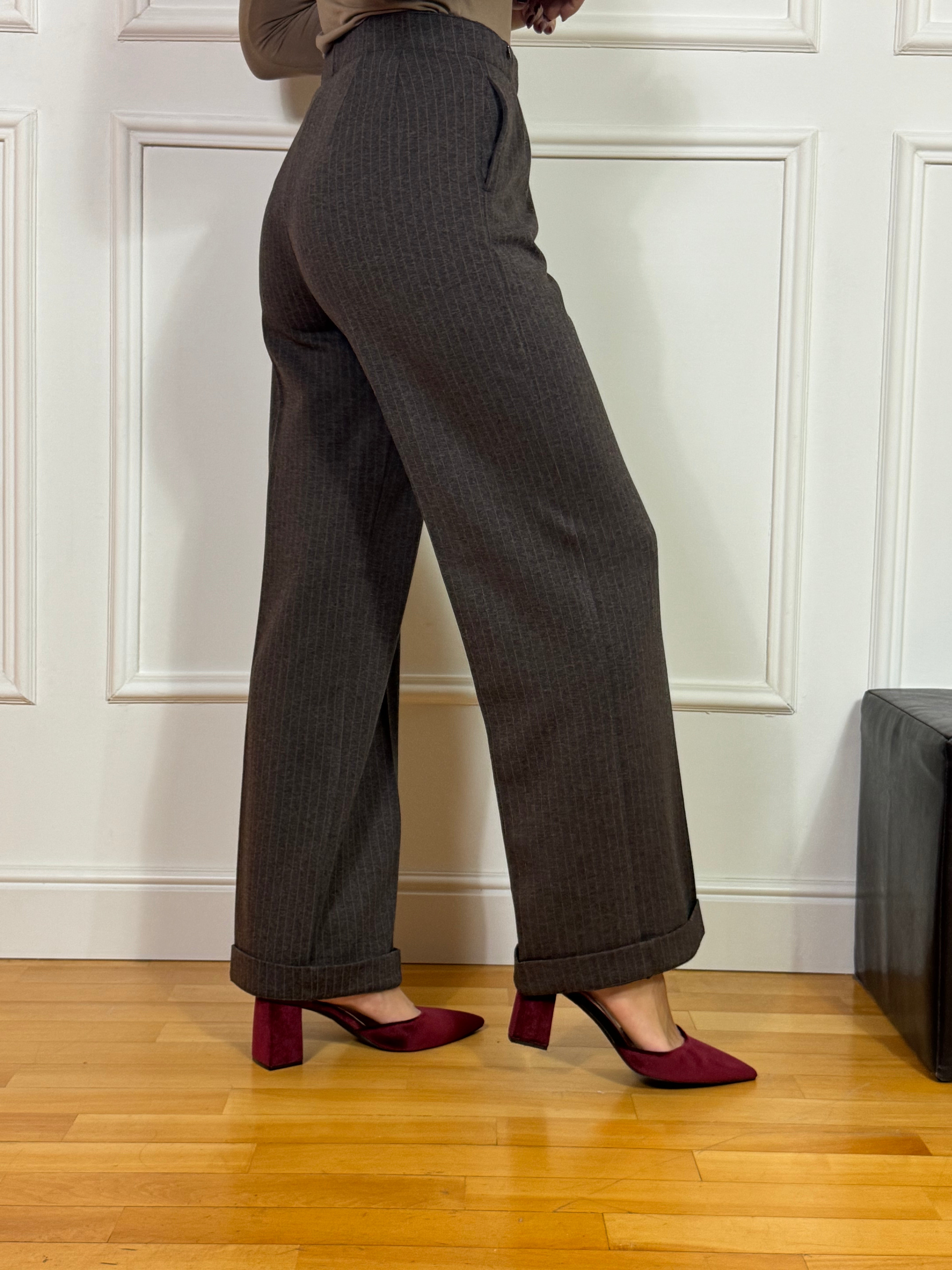 Pantalone WIDE WITH POCKETS Ragno FANTASIA GESSATA - GAMBA DRITTA