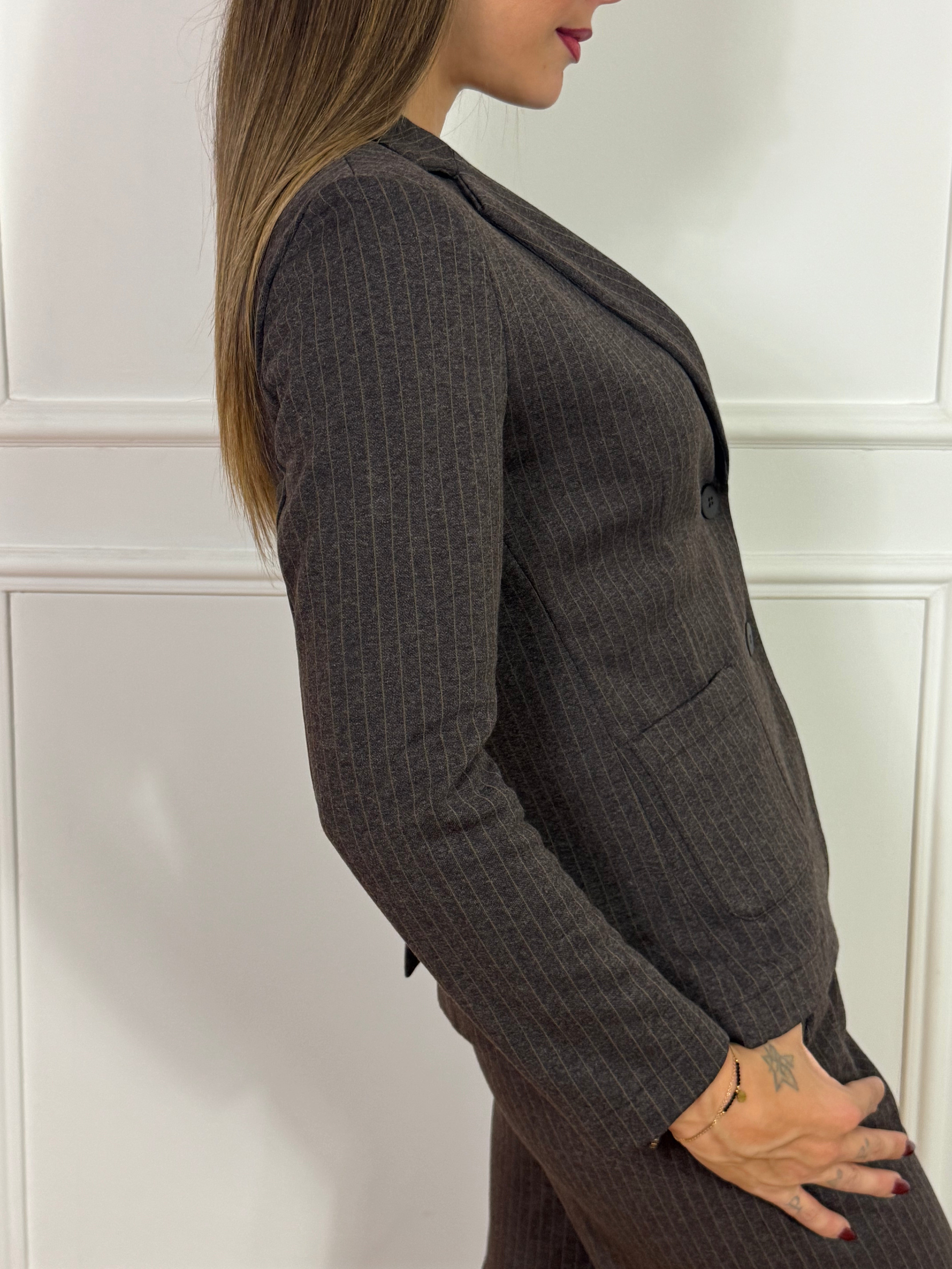 Giacca blazer in tessuto Ragno FANTASIA GESSATA