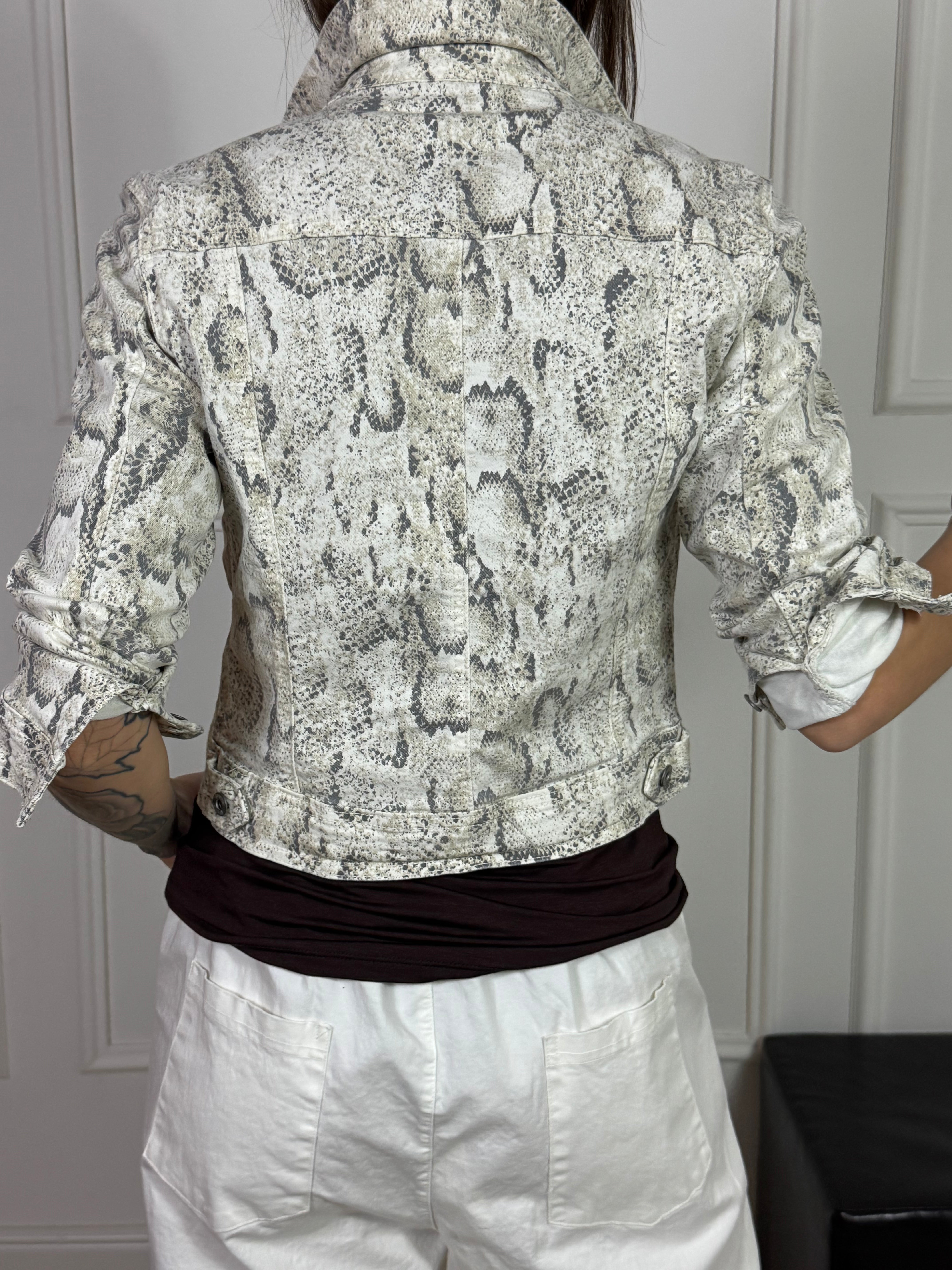 Giacca di jeans Victoria ILMH fantasia pitonata