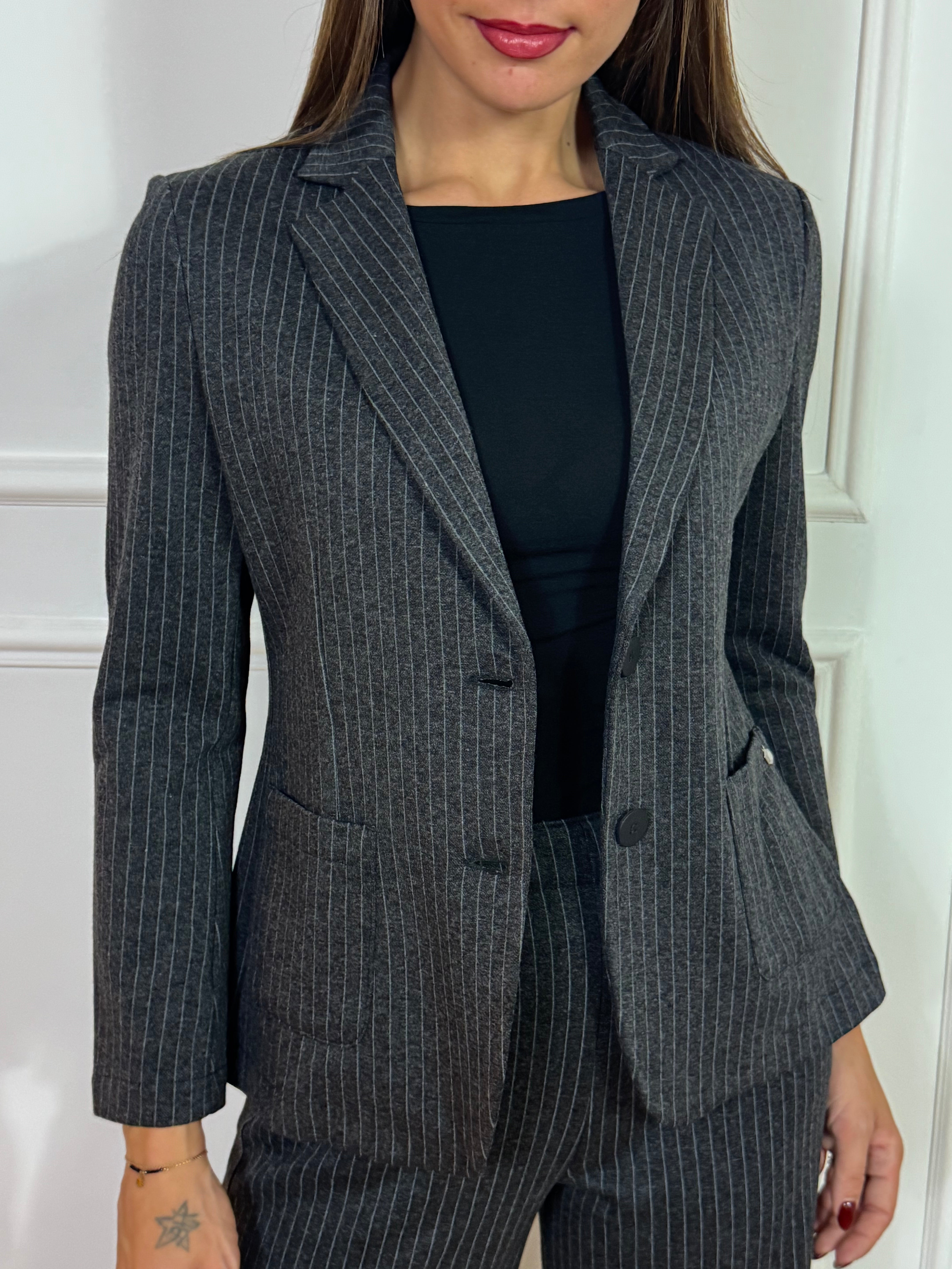 Giacca blazer in tessuto Ragno FANTASIA GESSATA