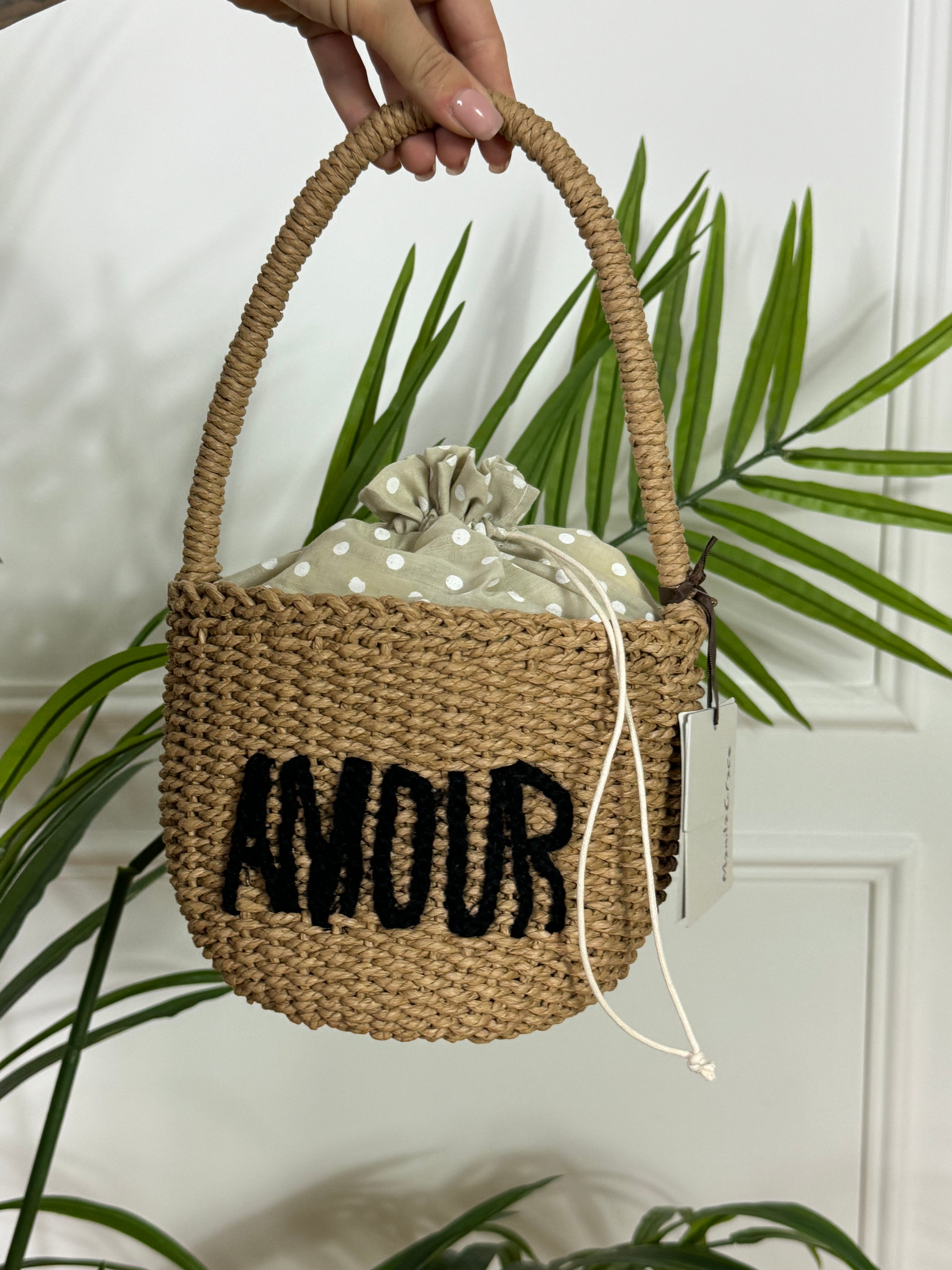 Borsa Manila Grace RAFFIA - CESTINO AMOUR