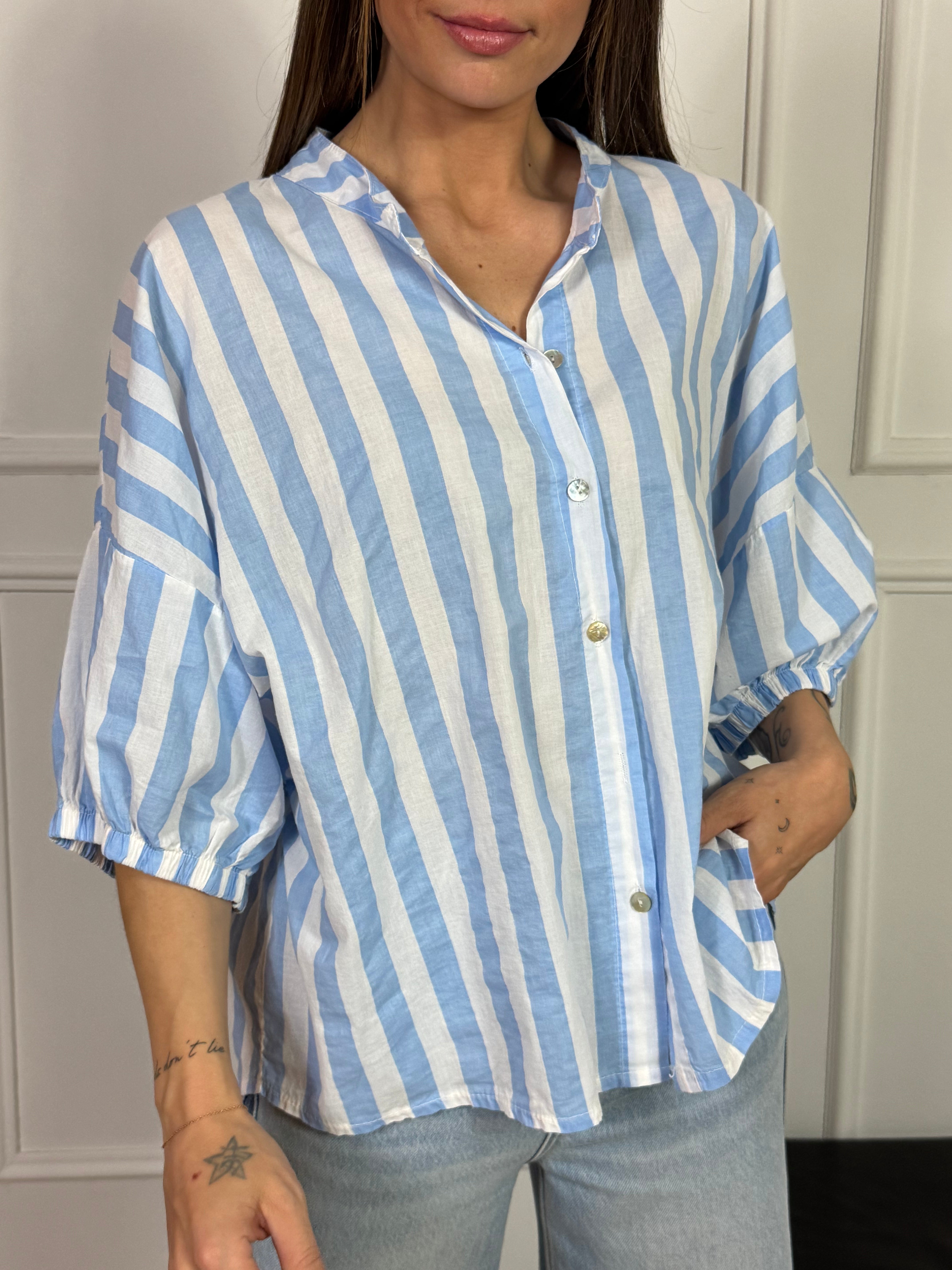 Camicia a righe verticali Victoria ILMH MANICA CORTA CON ELASTICO