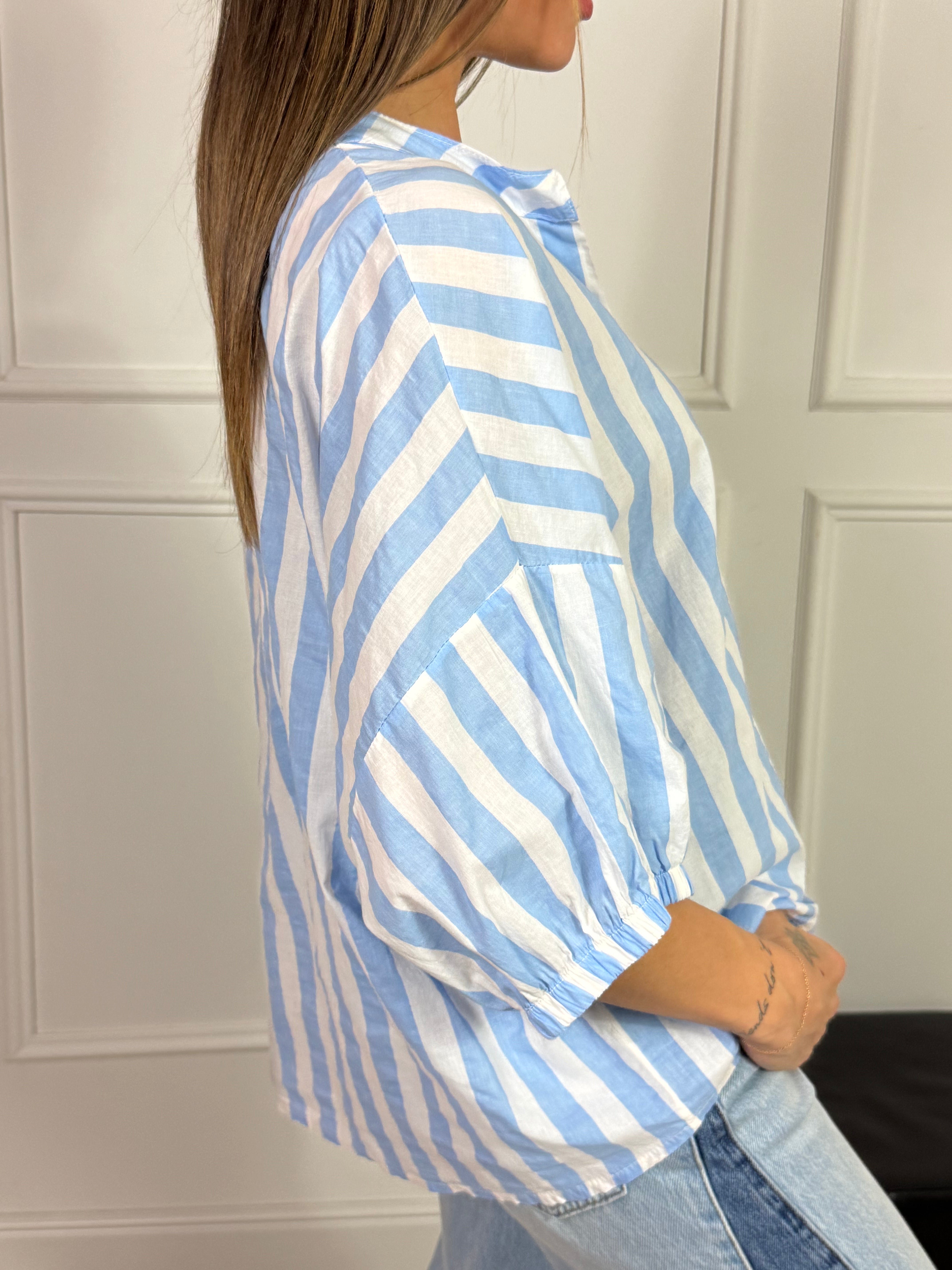 Camicia a righe verticali Victoria ILMH MANICA CORTA CON ELASTICO