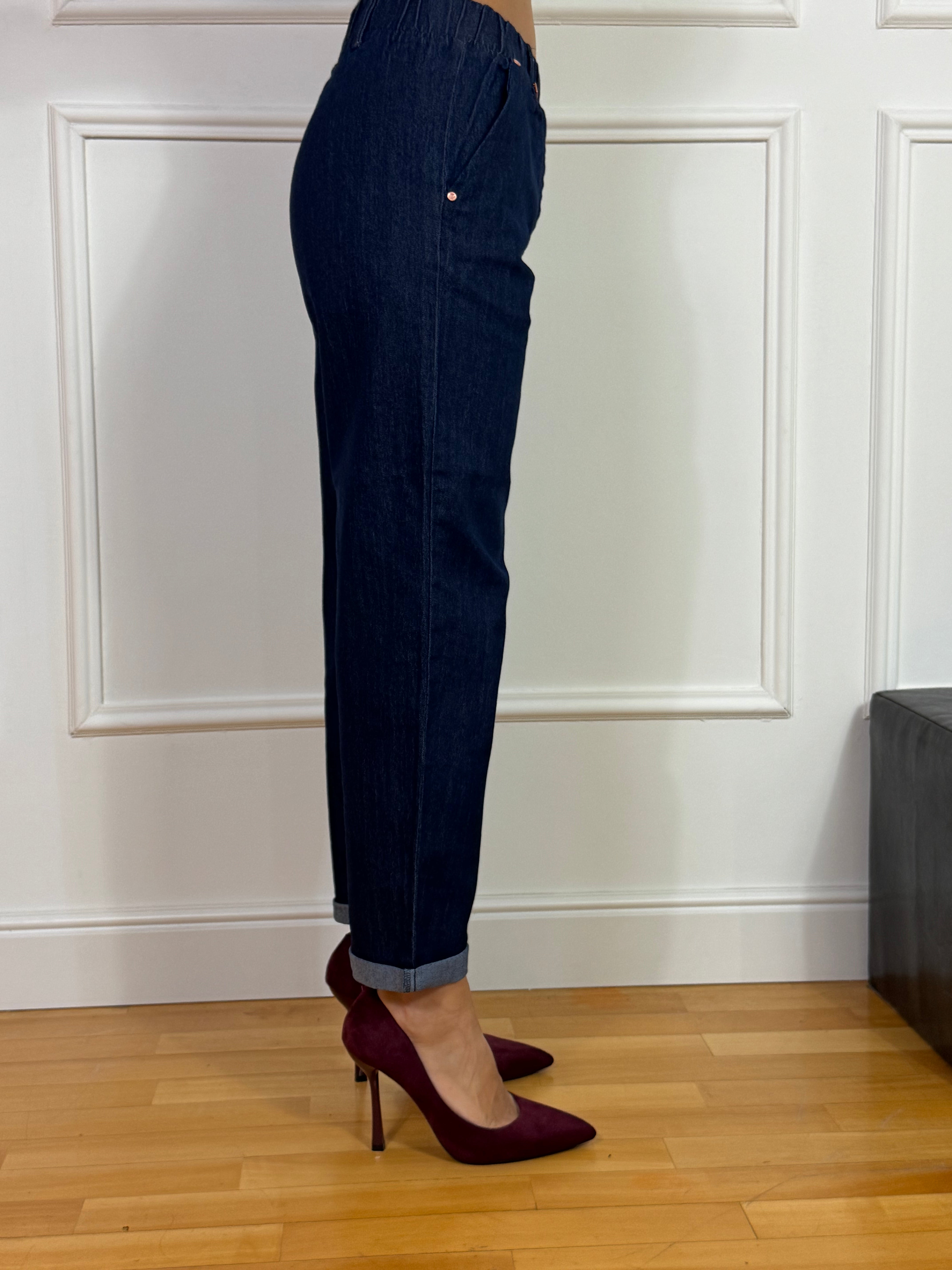 Jeans chambray Ragno - CARROT with POCKETS - Colore PERSIA