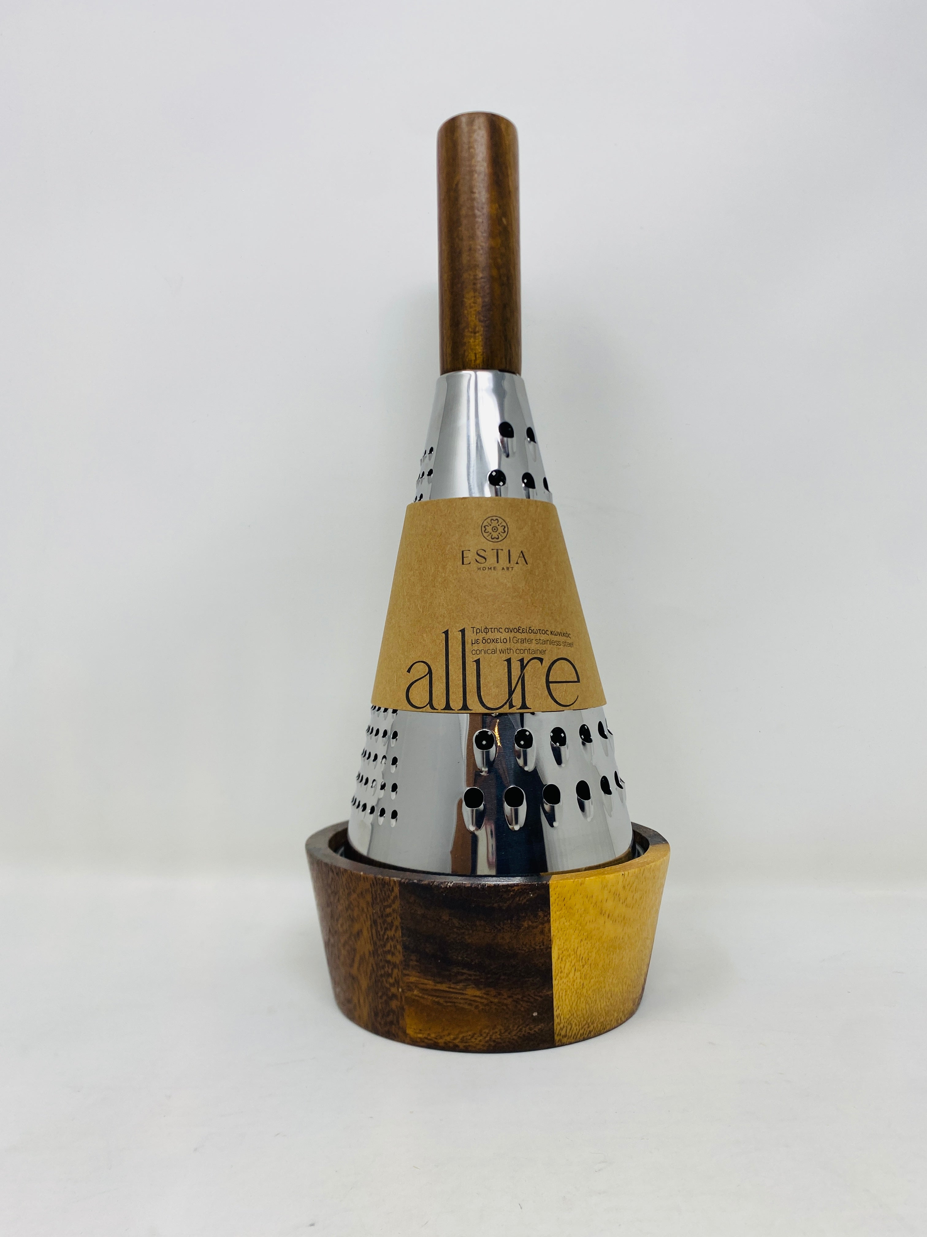 Grattugia 4 lati con contenitore legno