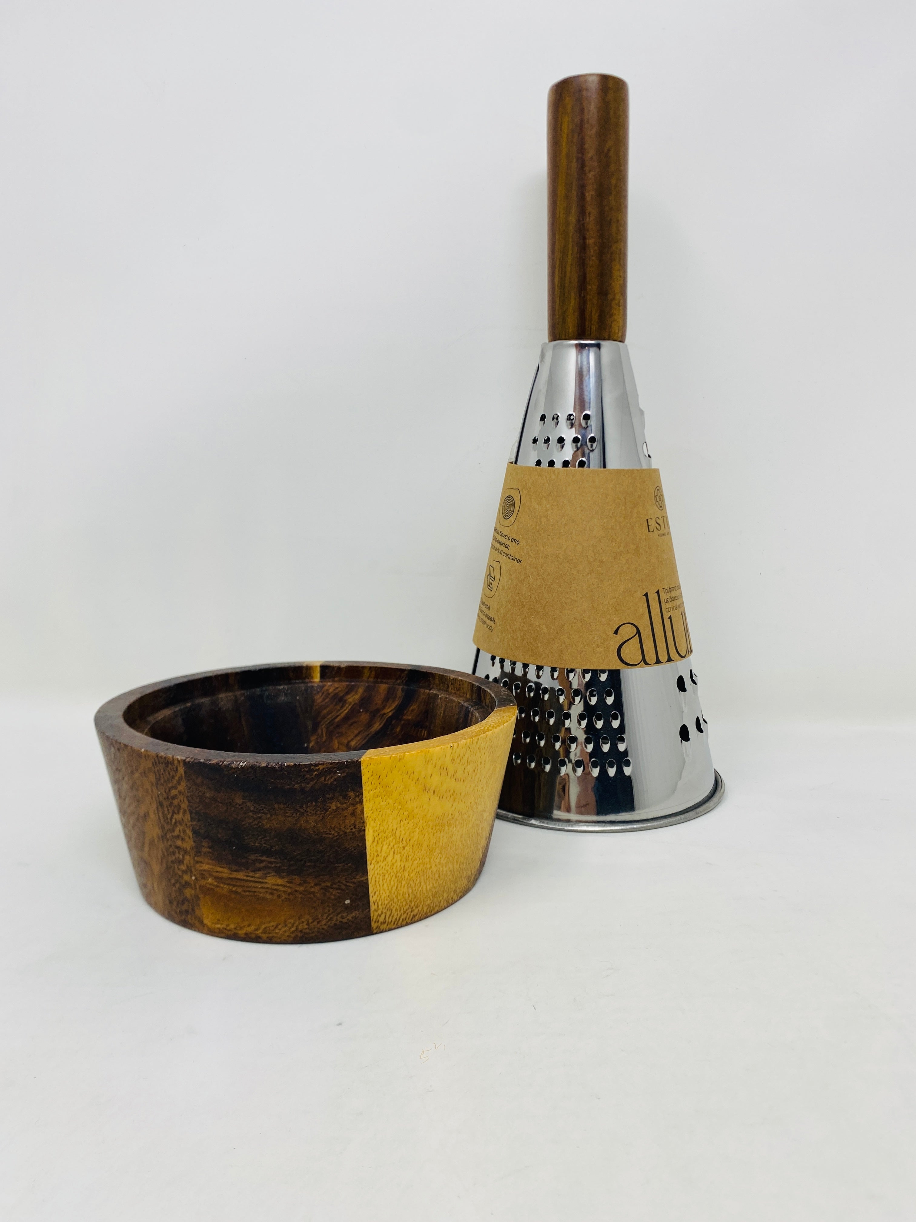 Grattugia 4 lati con contenitore legno