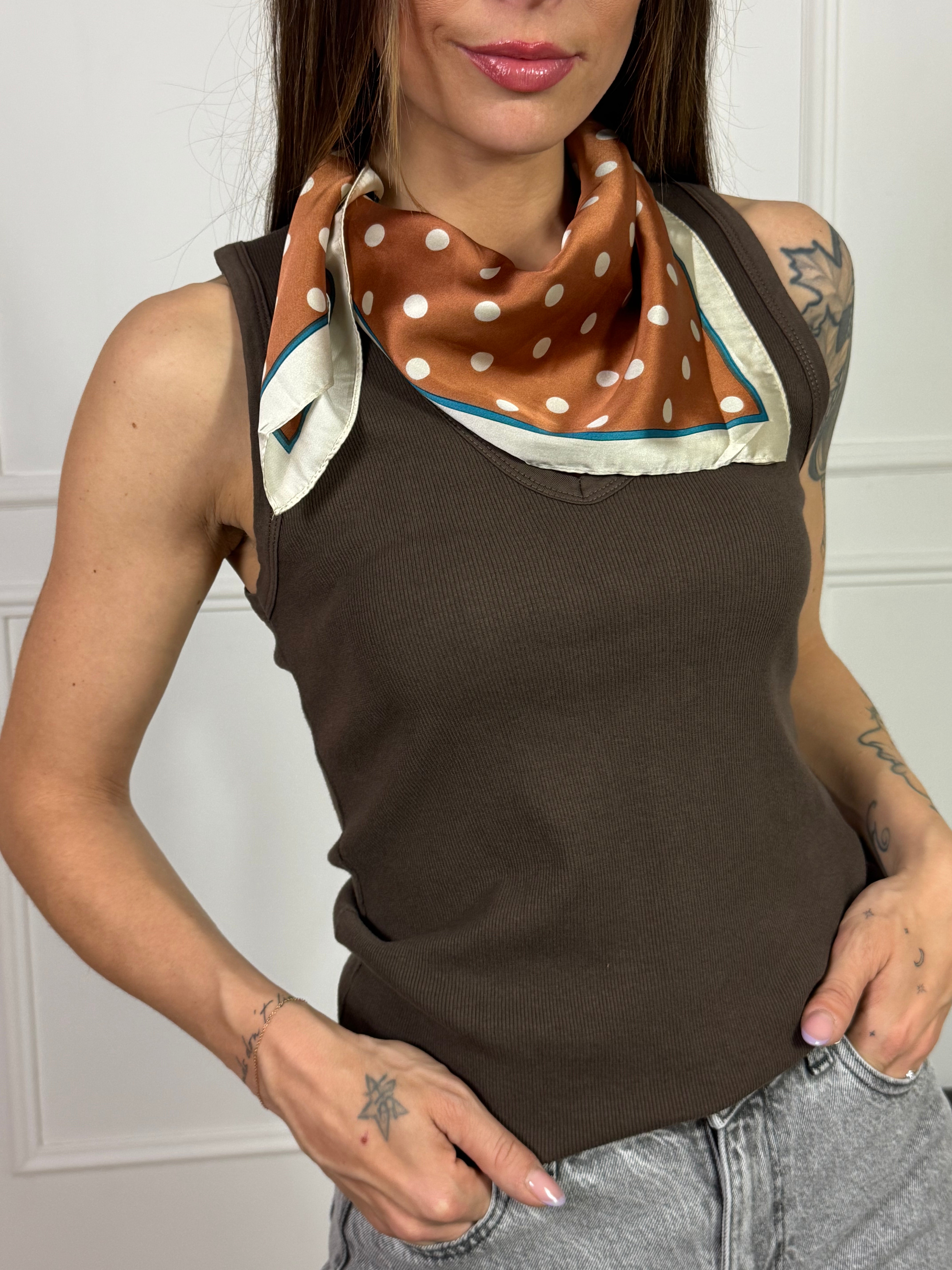 Foulard strangolino/ Bandana in raso Susy Mix fantasia POIS