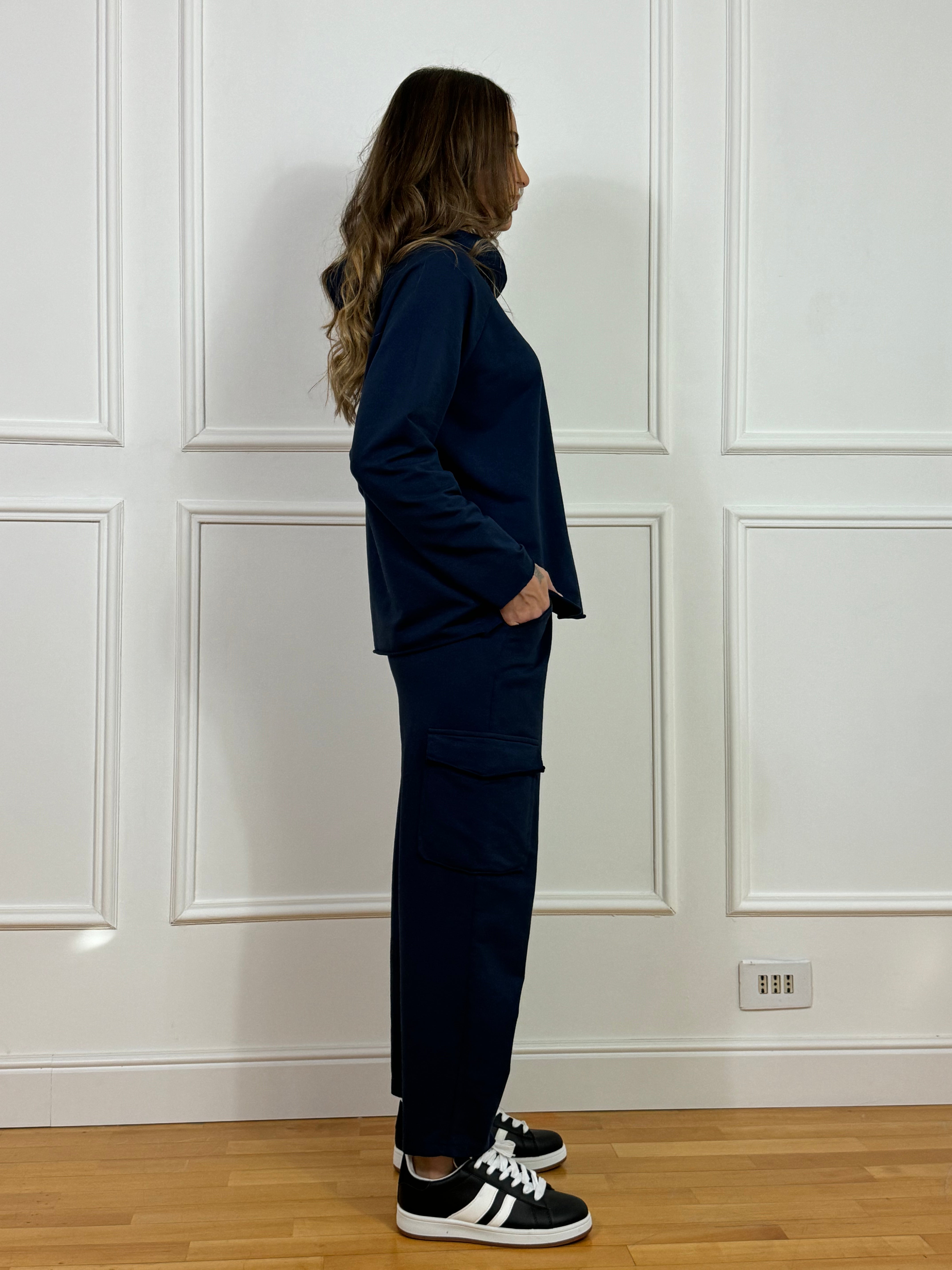 COMPLETO TUTA leggero Susy Mix PANTALONE CARGO + FELPA CAPPUCCIO