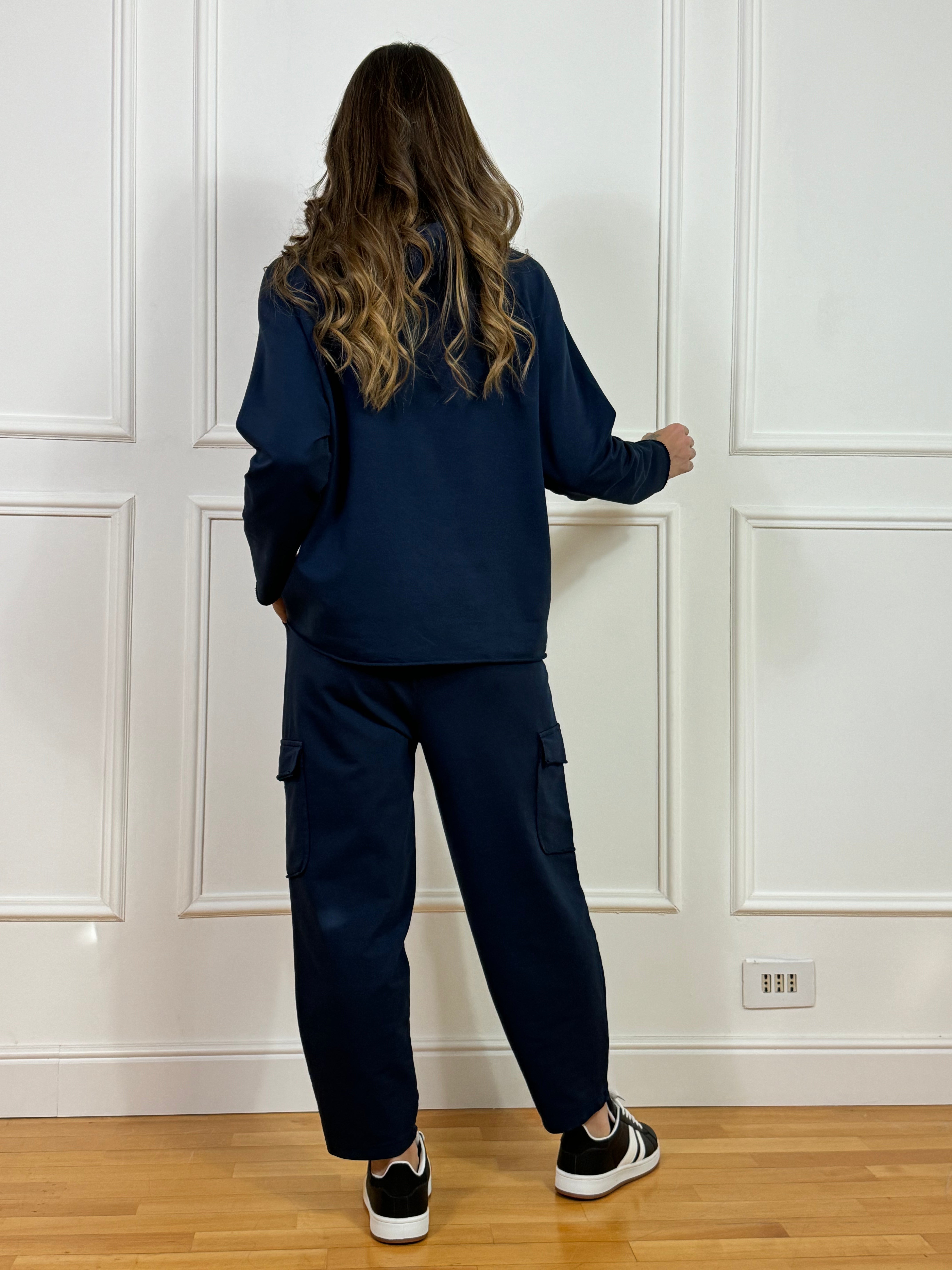 COMPLETO TUTA leggero Susy Mix PANTALONE CARGO + FELPA CAPPUCCIO