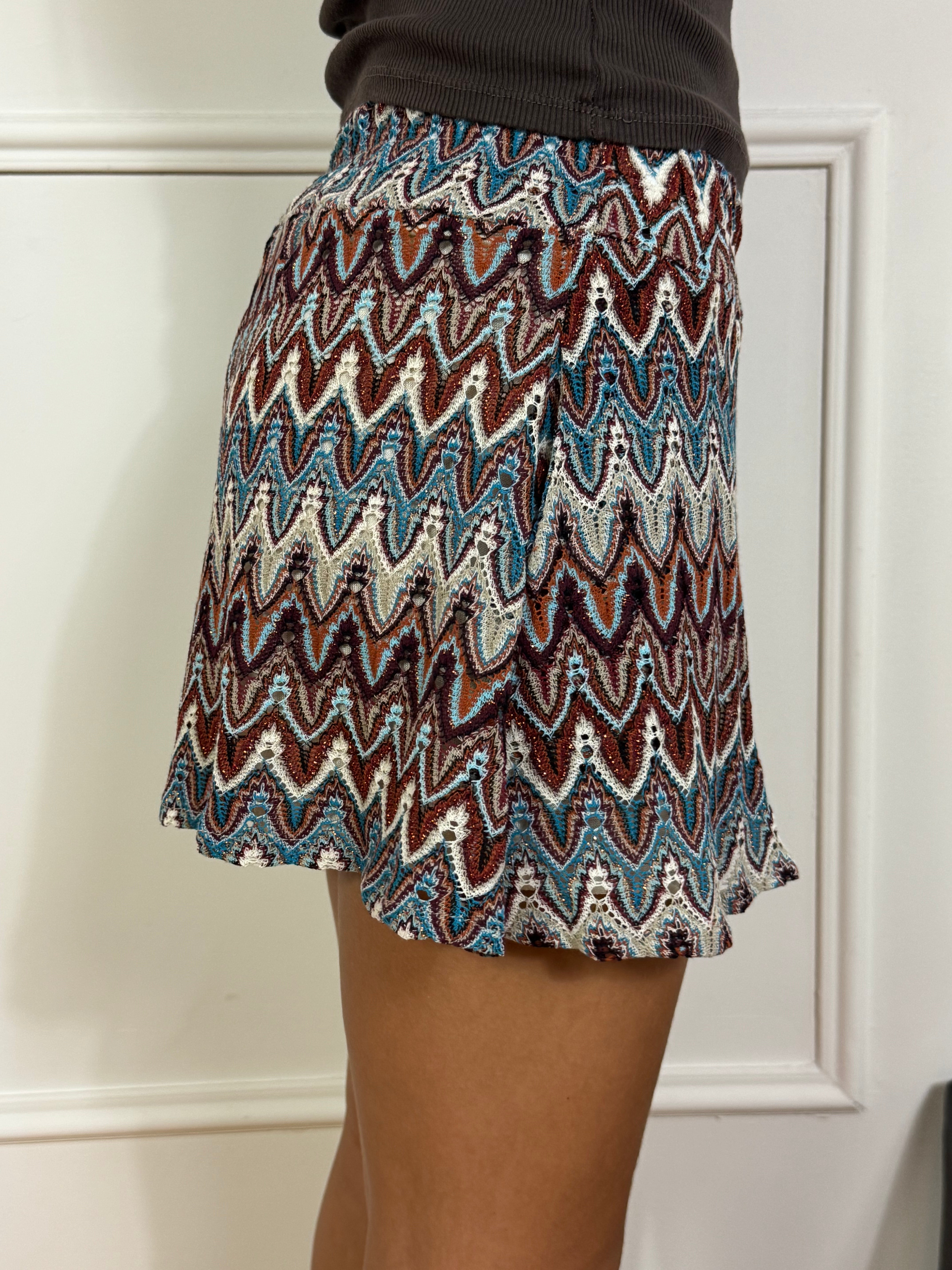 Shorts Kikisix in crochet FANTASIA MATTONE-CELESTE