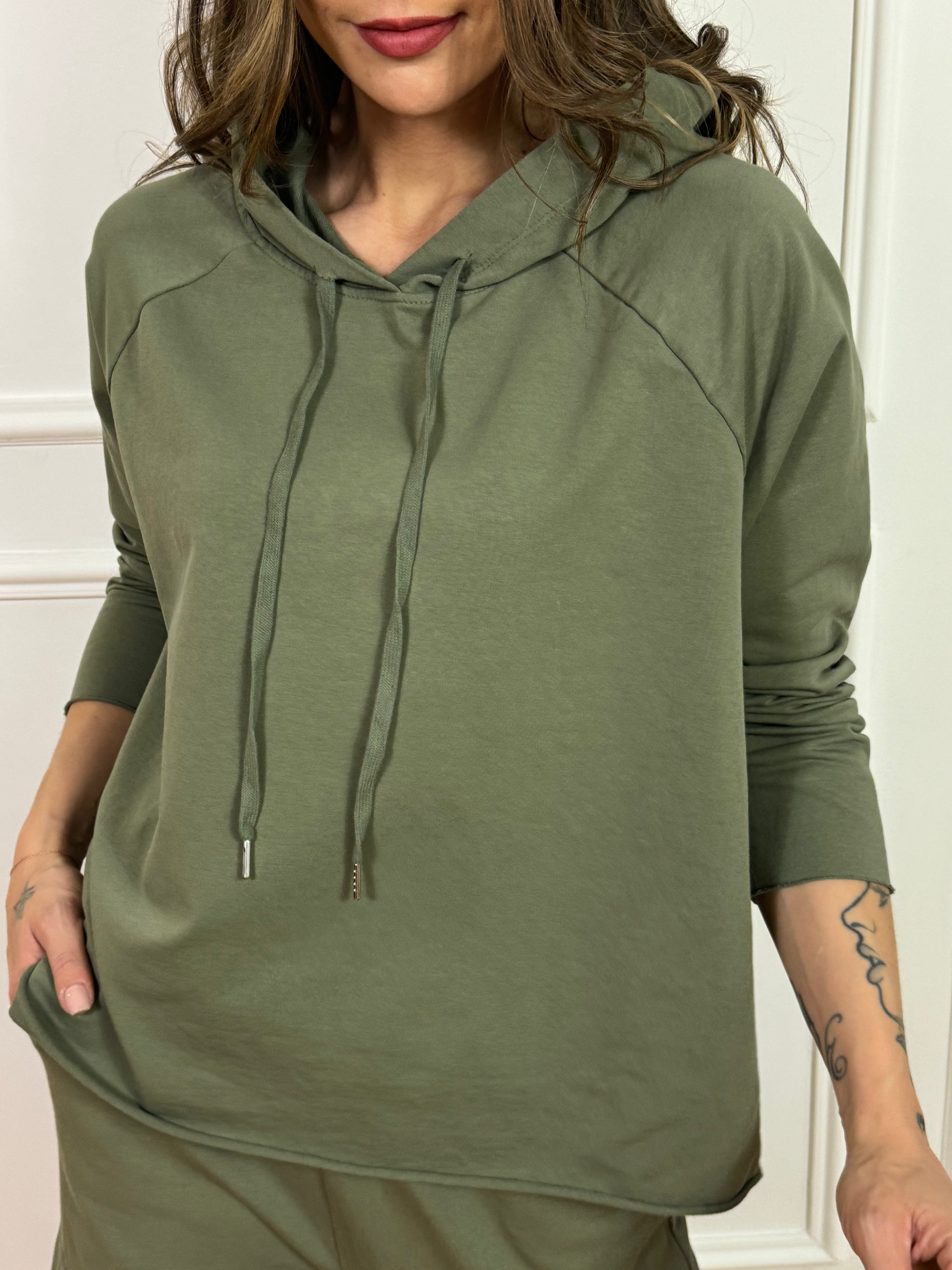 COMPLETO TUTA leggero Susy Mix PANTALONE CARGO + FELPA CAPPUCCIO