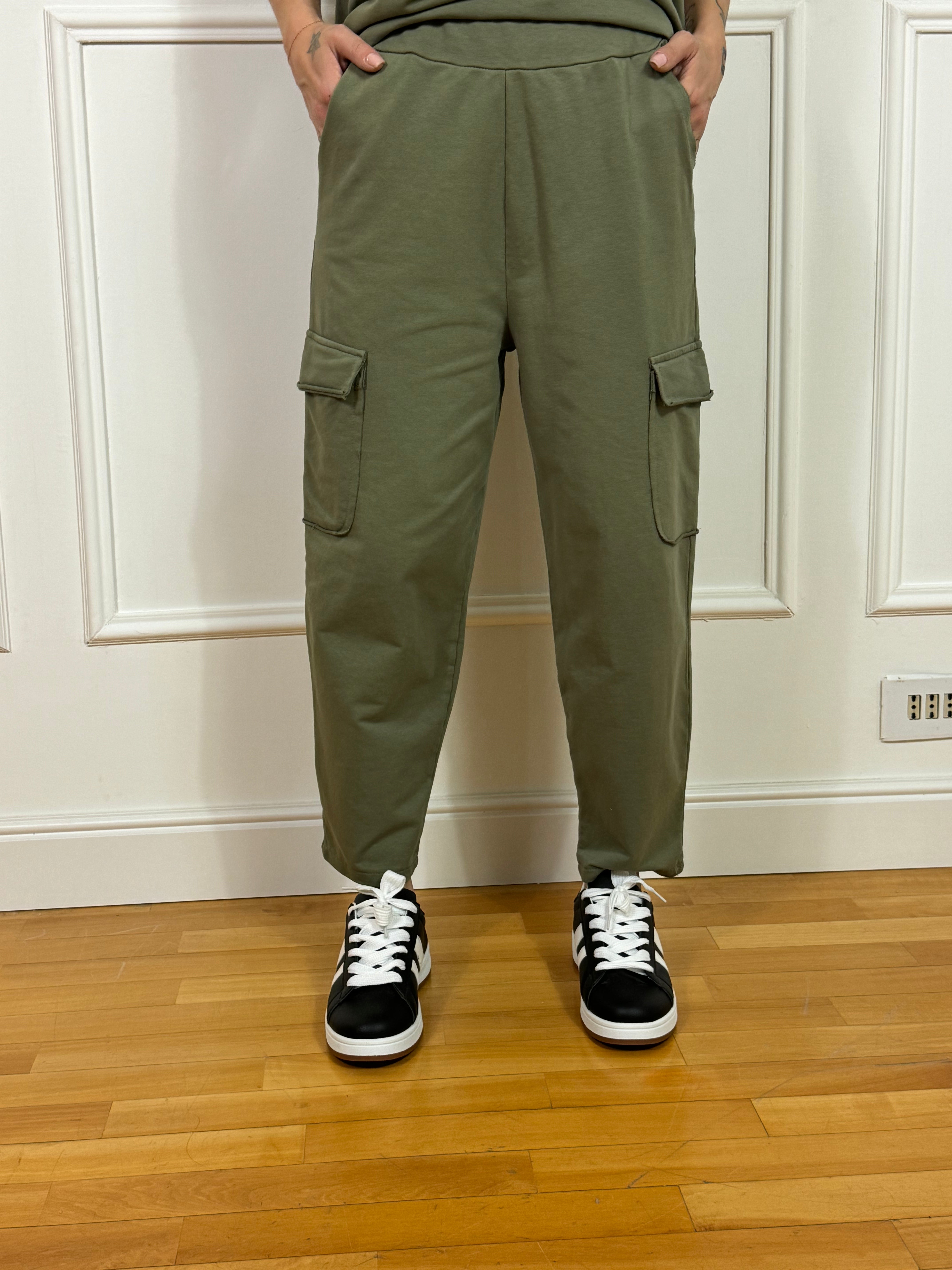 COMPLETO TUTA leggero Susy Mix PANTALONE CARGO + FELPA CAPPUCCIO