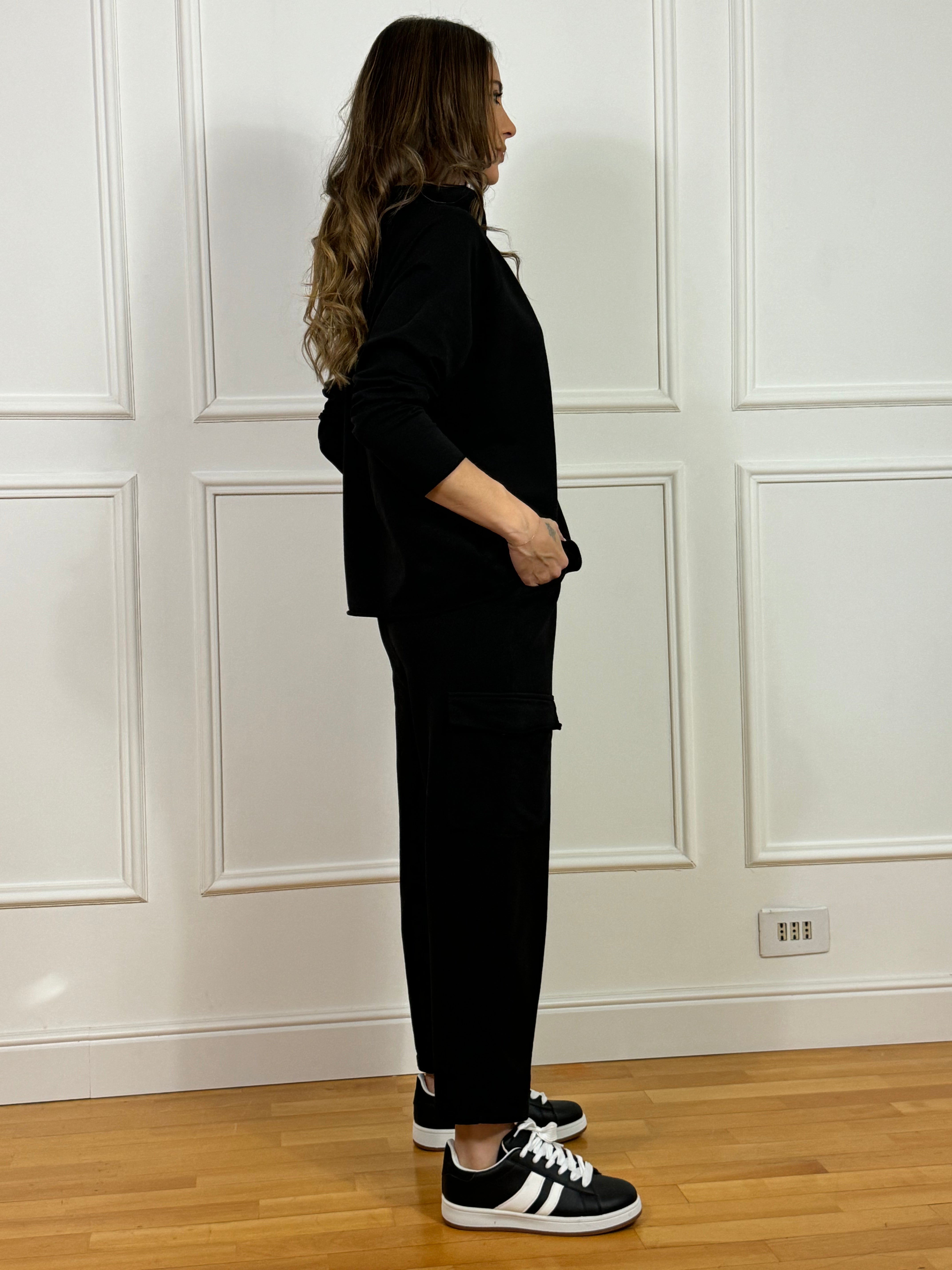 COMPLETO TUTA leggero Susy Mix PANTALONE CARGO + FELPA CAPPUCCIO