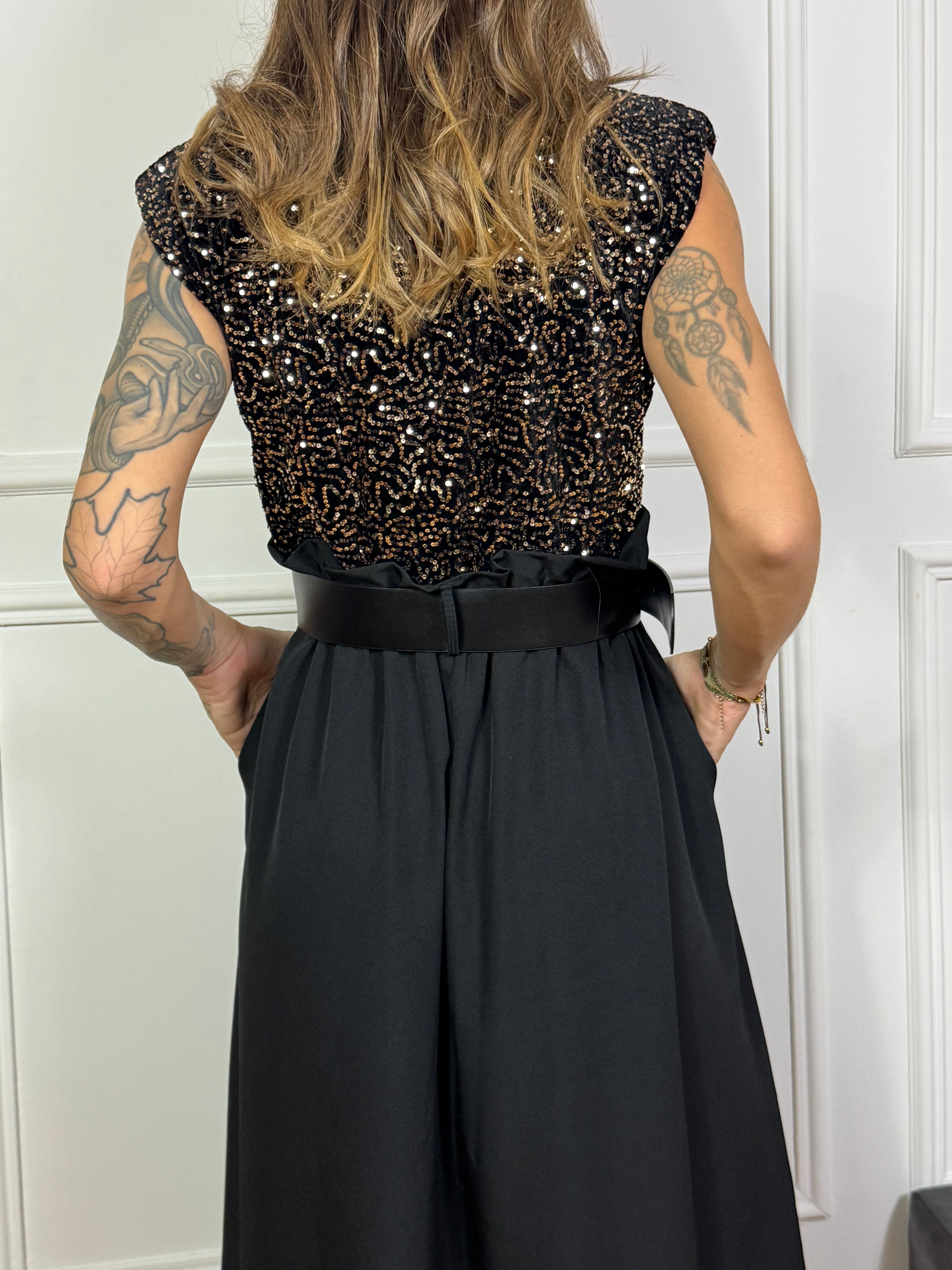 Abito LUNGO Victoria ILMH PAILLETTES E GONNA AMPIA SVASATA