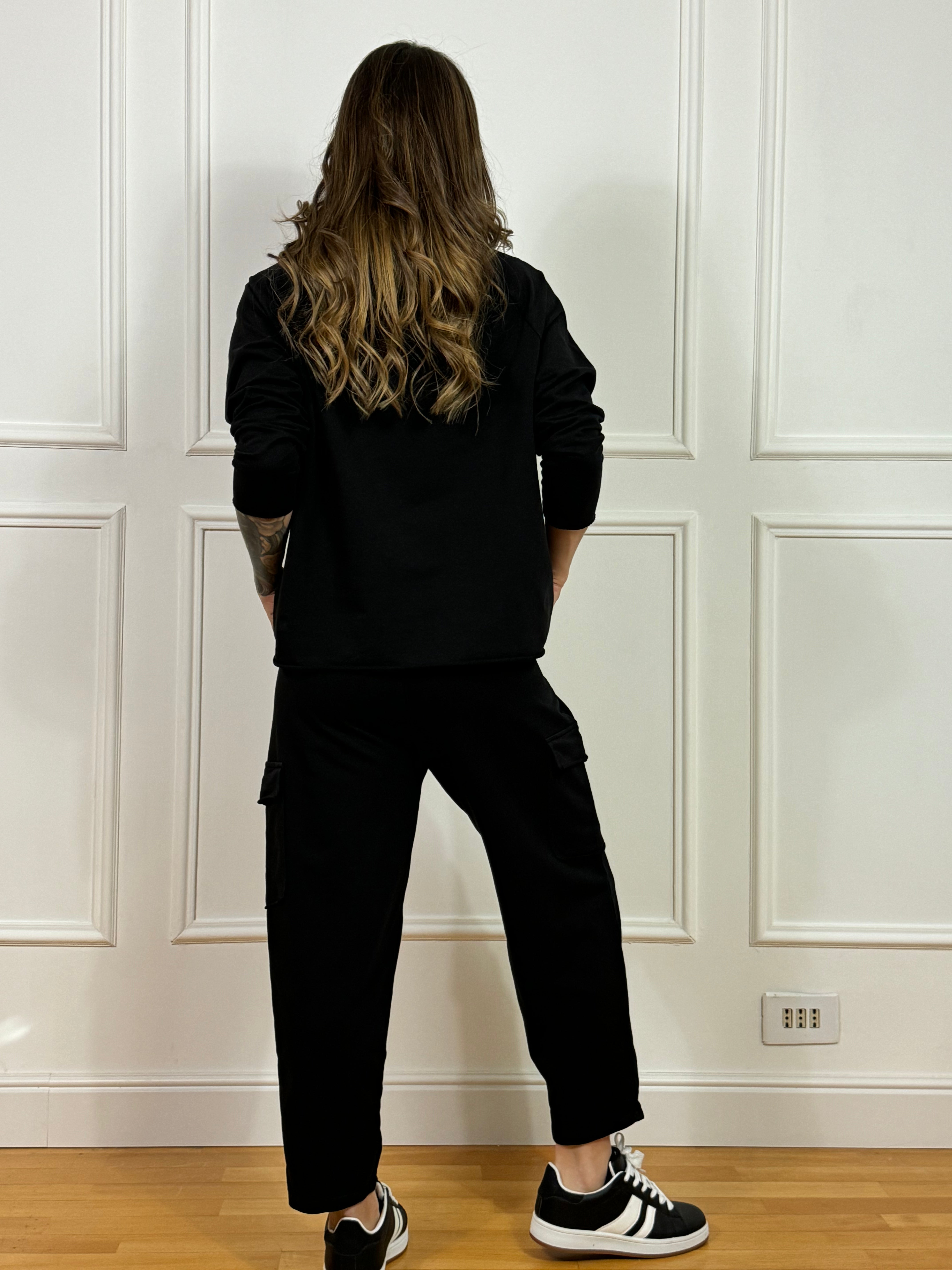 COMPLETO TUTA leggero Susy Mix PANTALONE CARGO + FELPA CAPPUCCIO