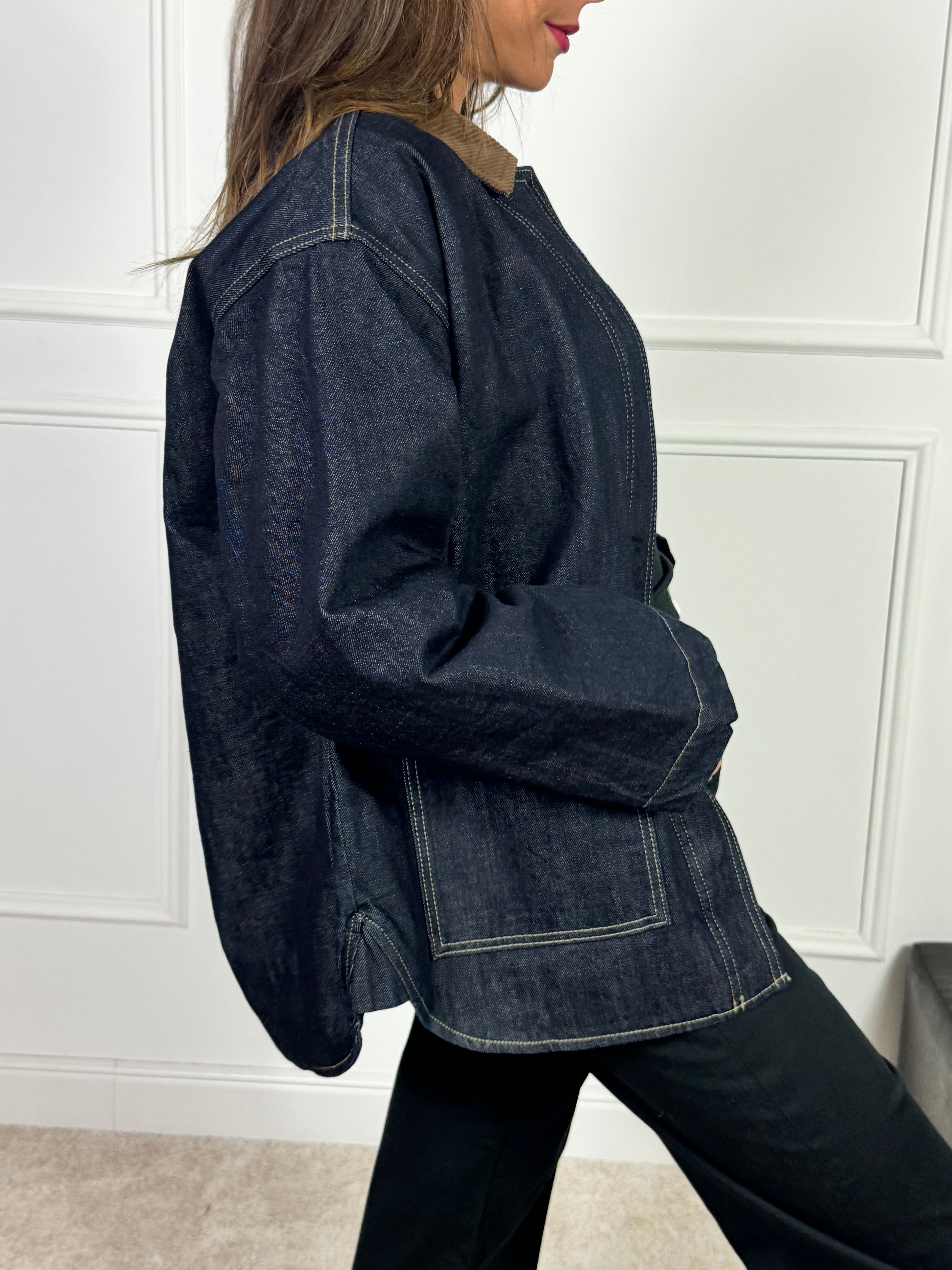 GIACCA OVER JEANS JJXX FLYNN BARN JACKET - colletto VELLUTO