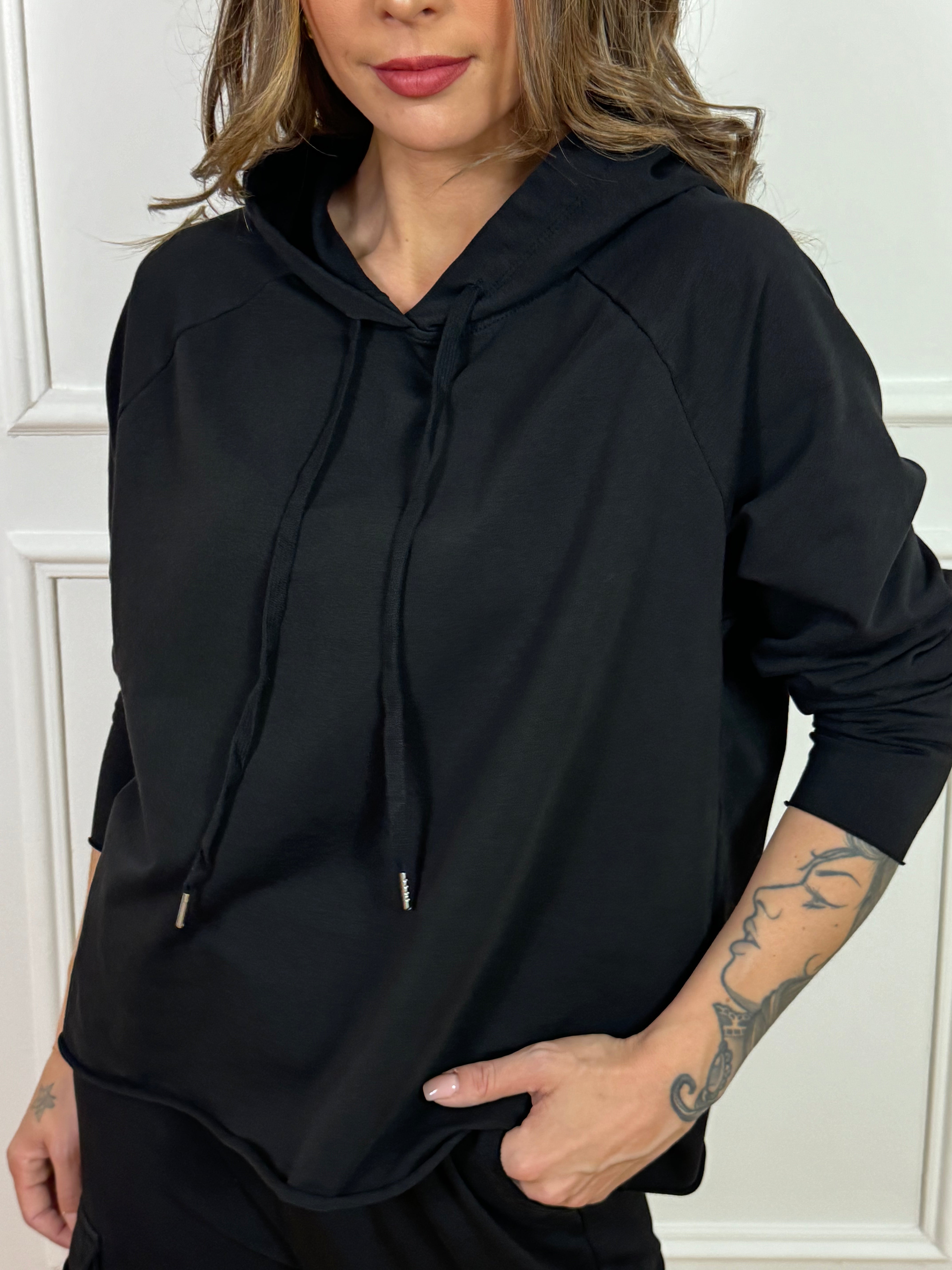 COMPLETO TUTA leggero Susy Mix PANTALONE CARGO + FELPA CAPPUCCIO