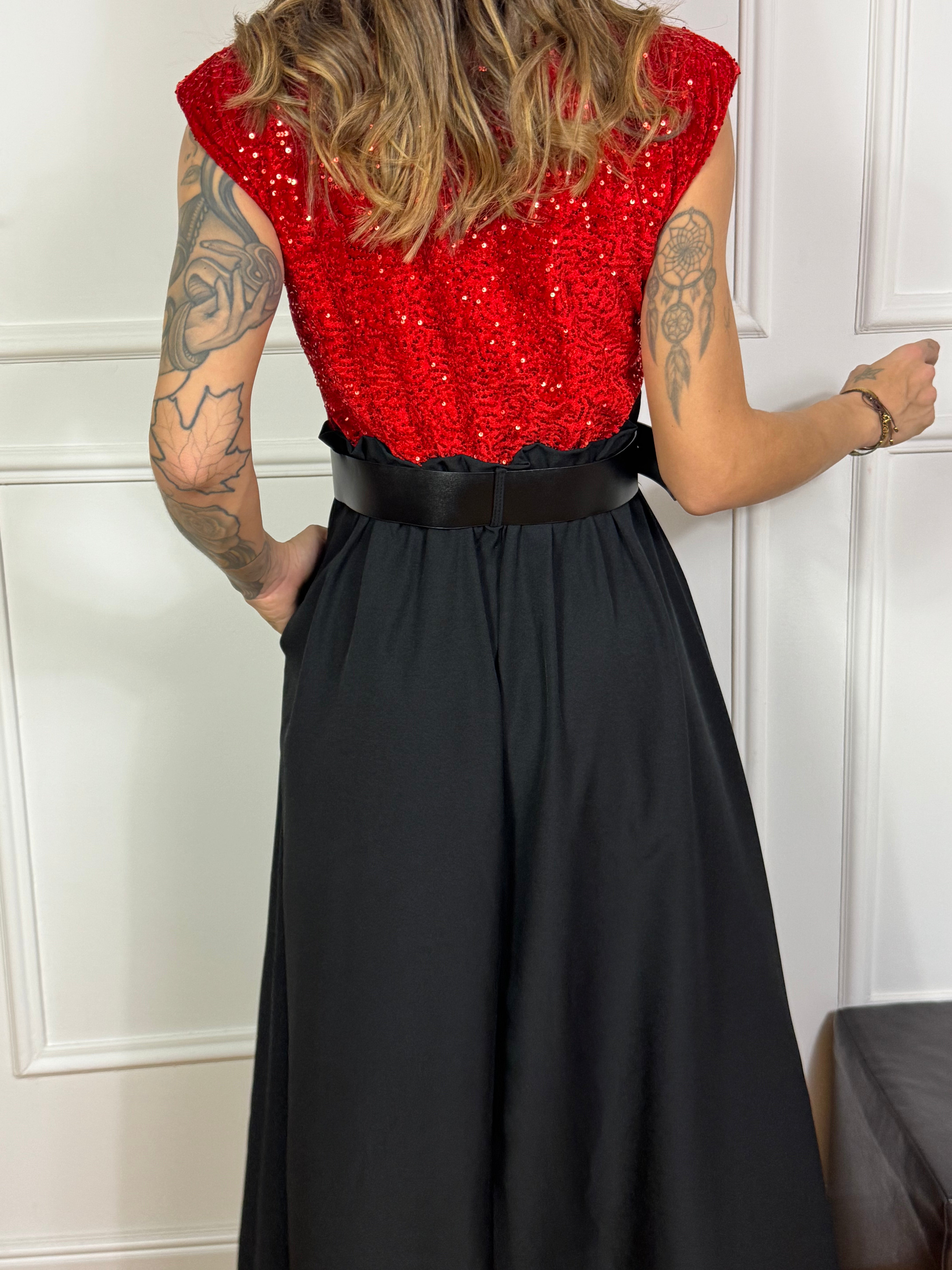 Abito LUNGO Victoria ILMH PAILLETTES E GONNA AMPIA SVASATA