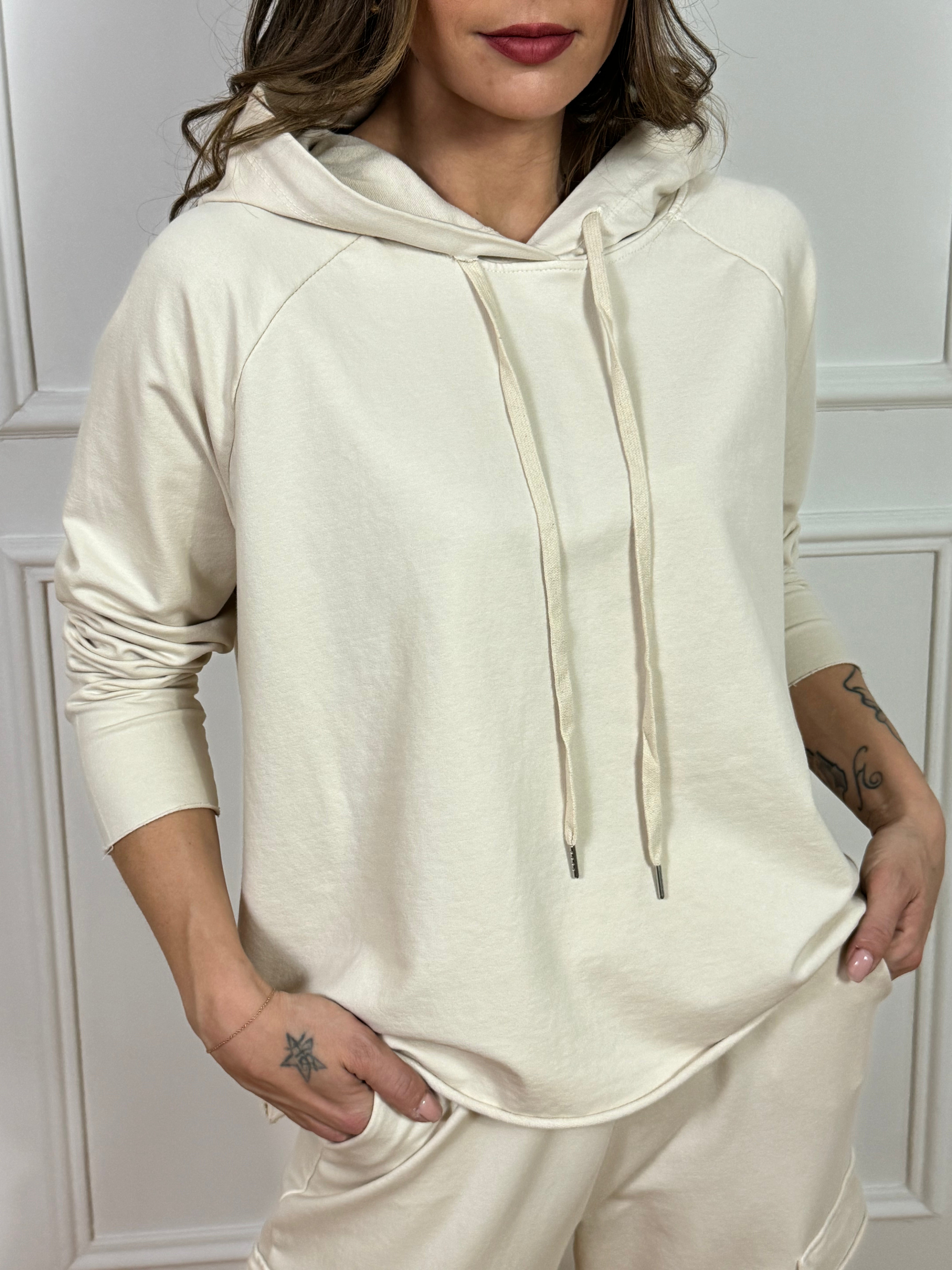 COMPLETO TUTA leggero Susy Mix PANTALONE CARGO + FELPA CAPPUCCIO