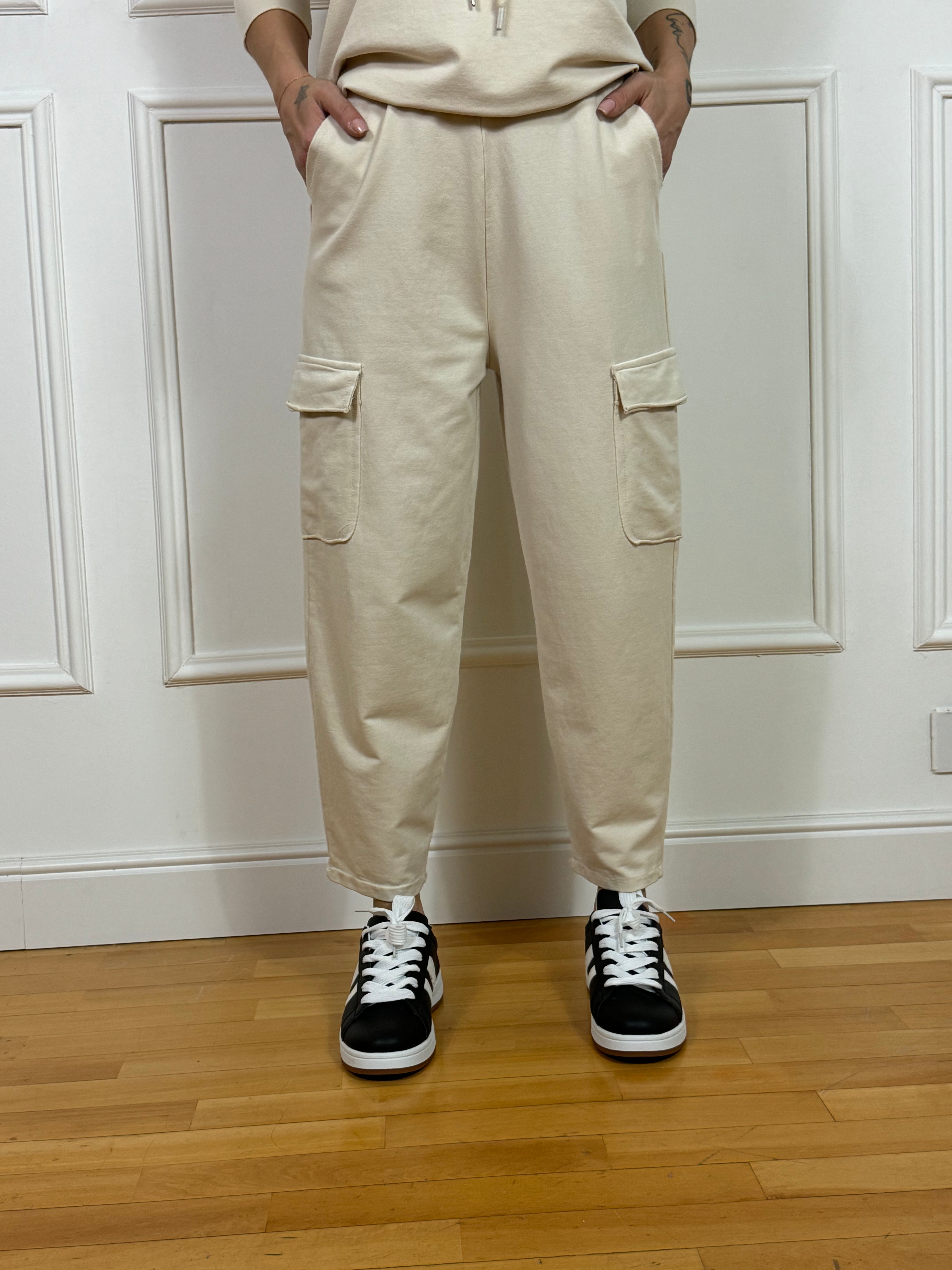 COMPLETO TUTA leggero Susy Mix PANTALONE CARGO + FELPA CAPPUCCIO
