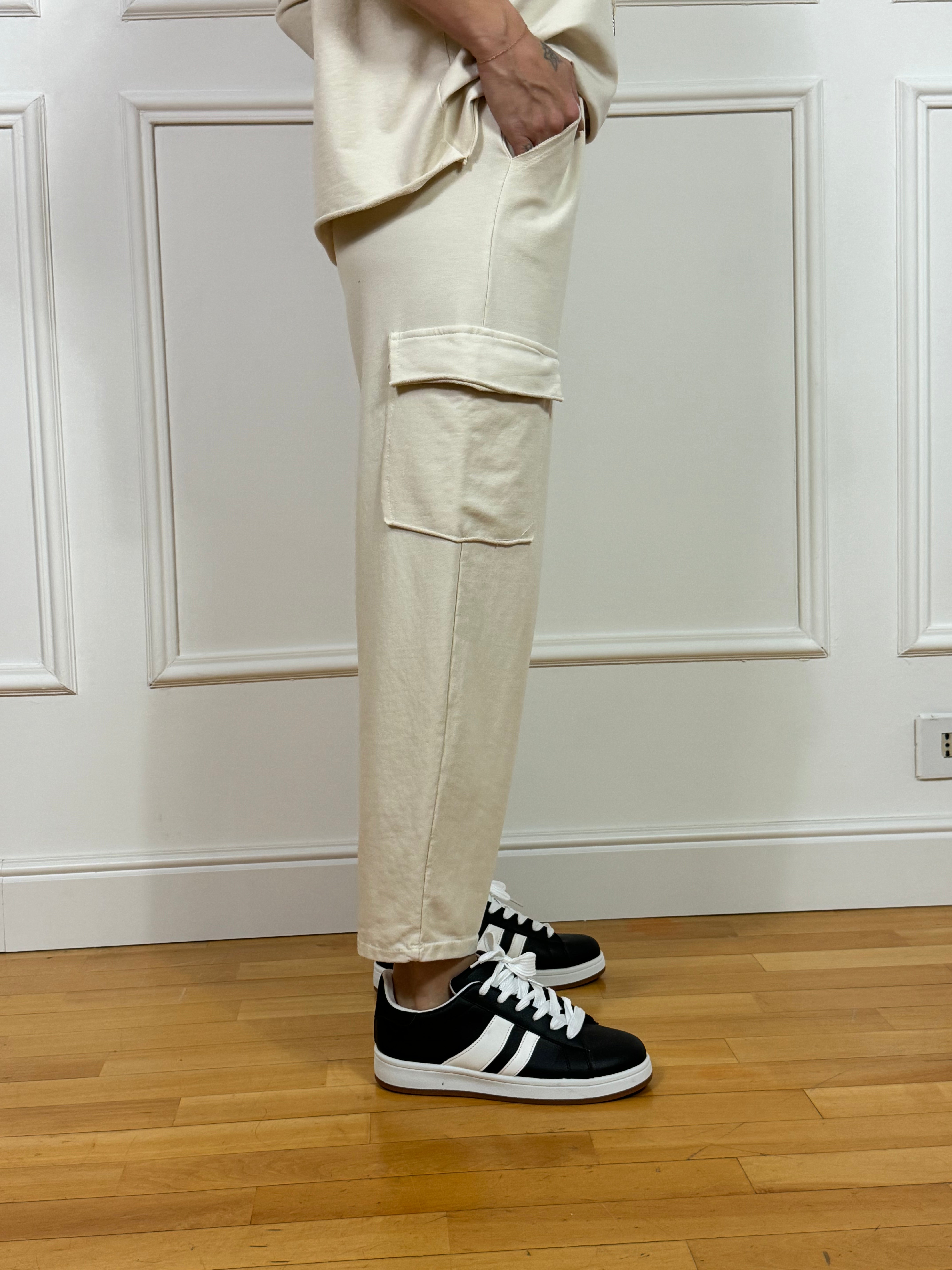 COMPLETO TUTA leggero Susy Mix PANTALONE CARGO + FELPA CAPPUCCIO