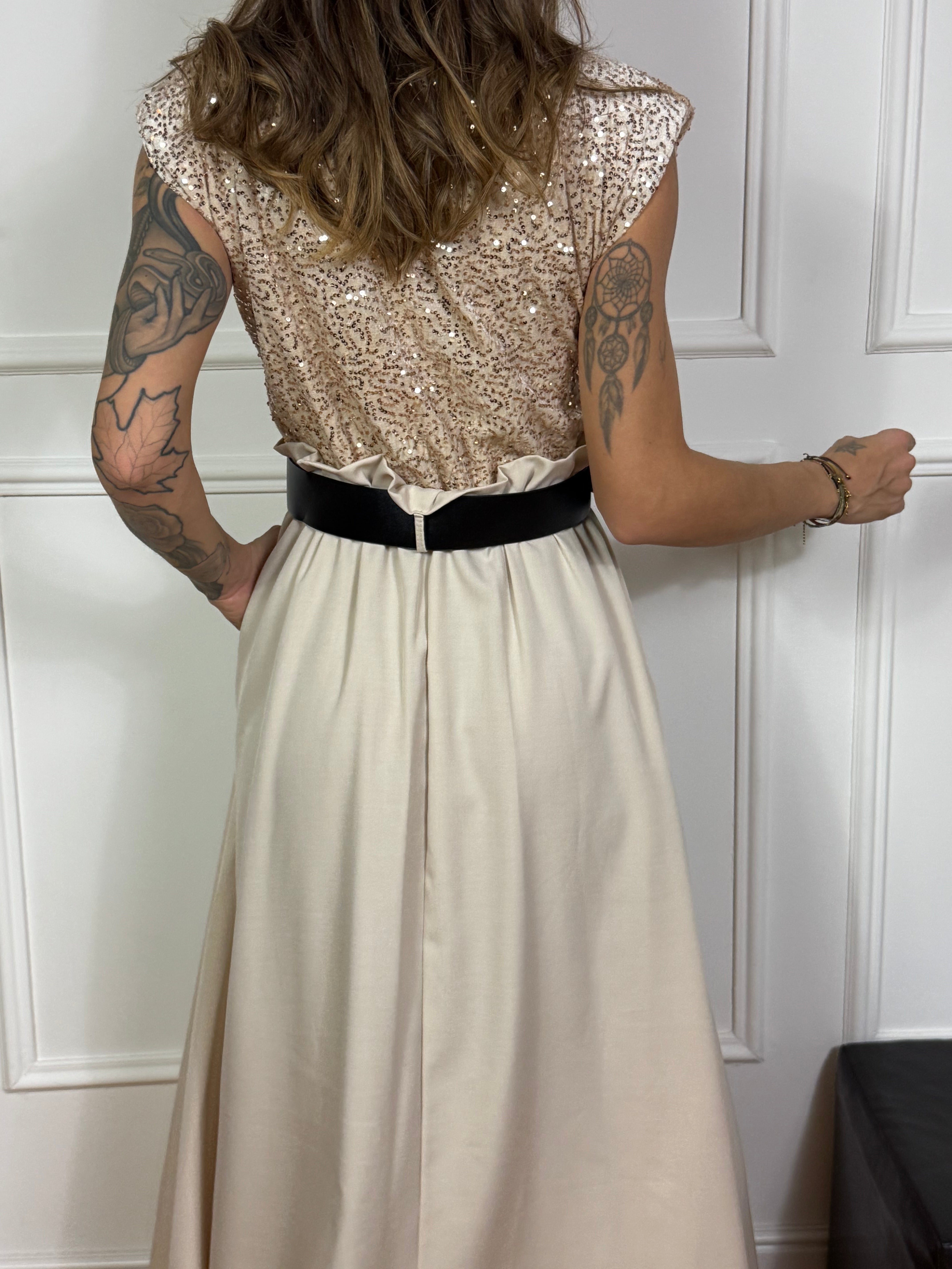 Abito LUNGO Victoria ILMH PAILLETTES E GONNA AMPIA SVASATA