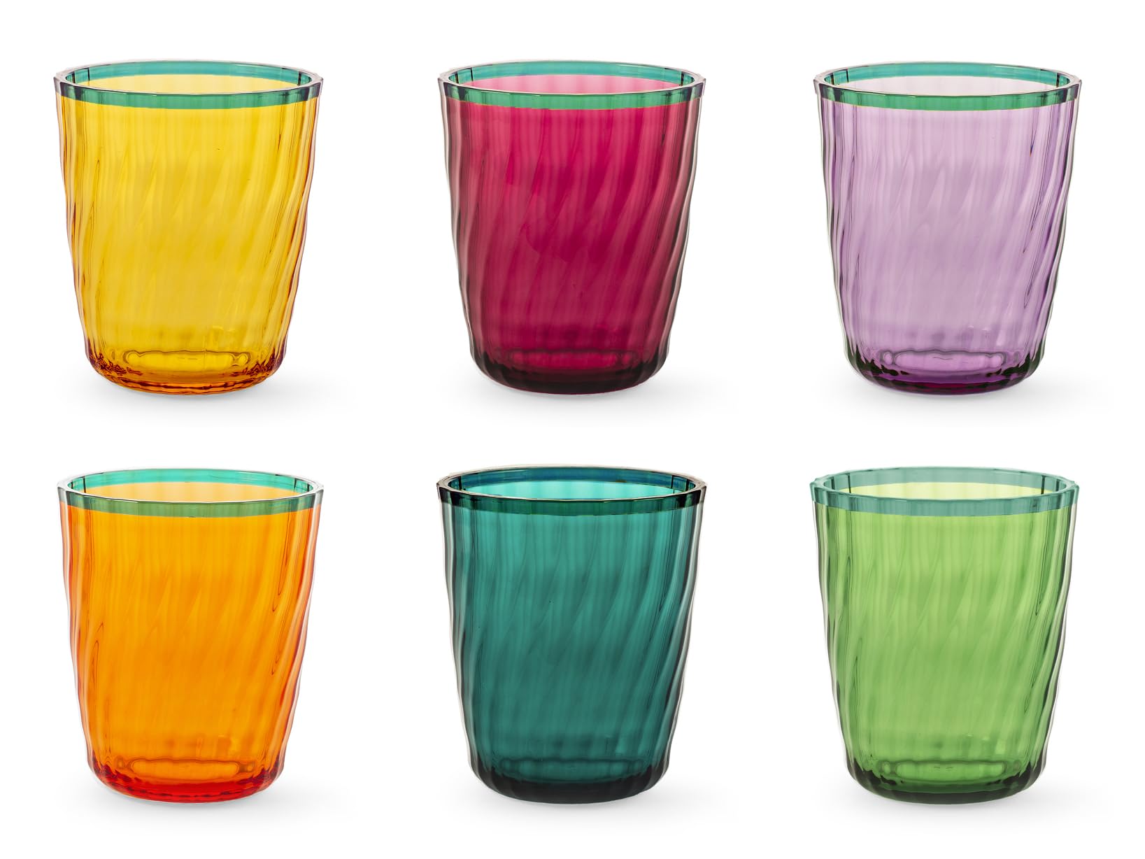 Bicchieri 6pz acr colori ass