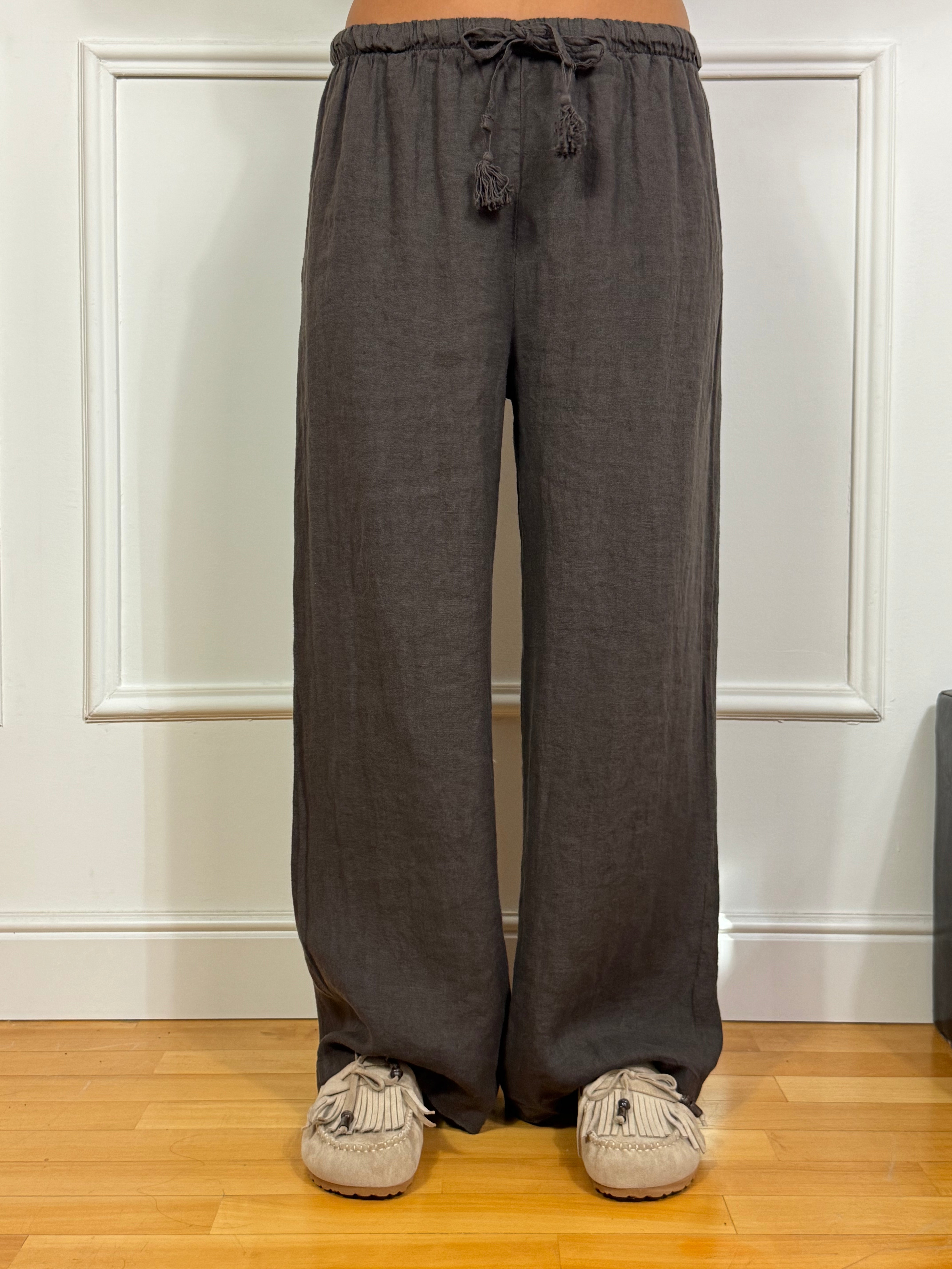 Pantalone in puro lino Tensione In TESTA DI MORO