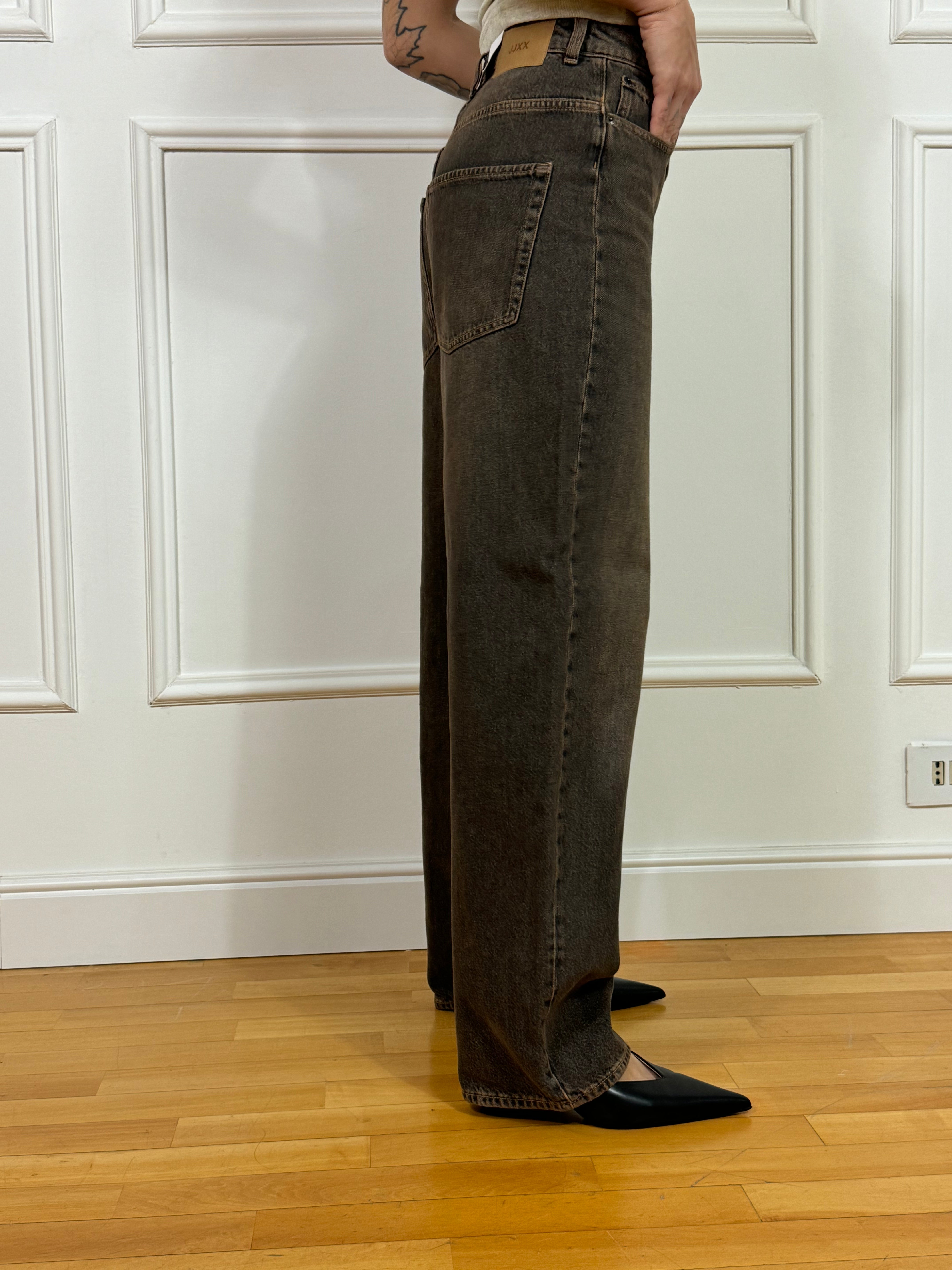 Jeans JJXX ERIN - BAGGY MID WAIST - Lavaggio MEDIUM BROWN DENIM