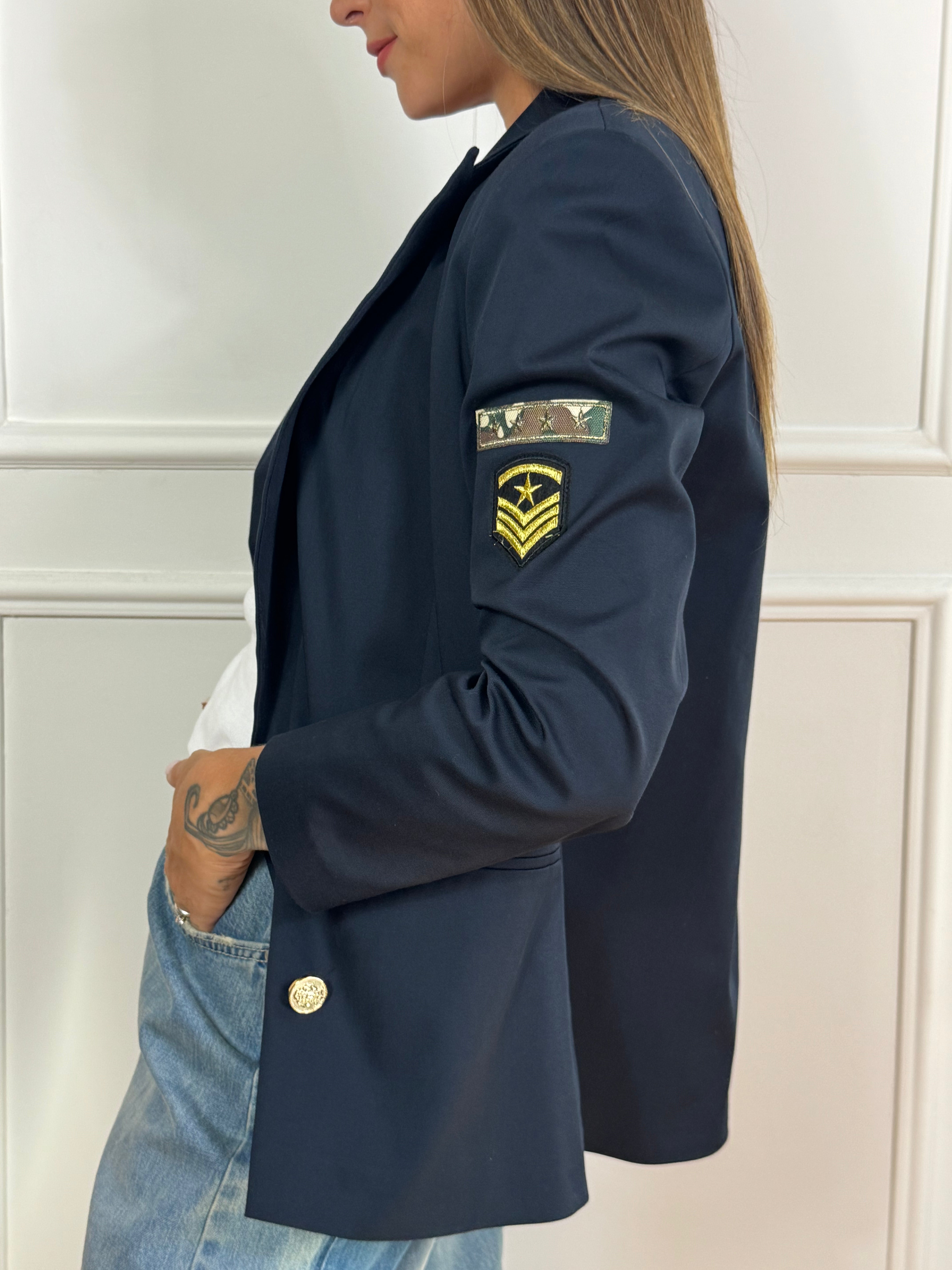 Giacca blazer Tensione In patch militari