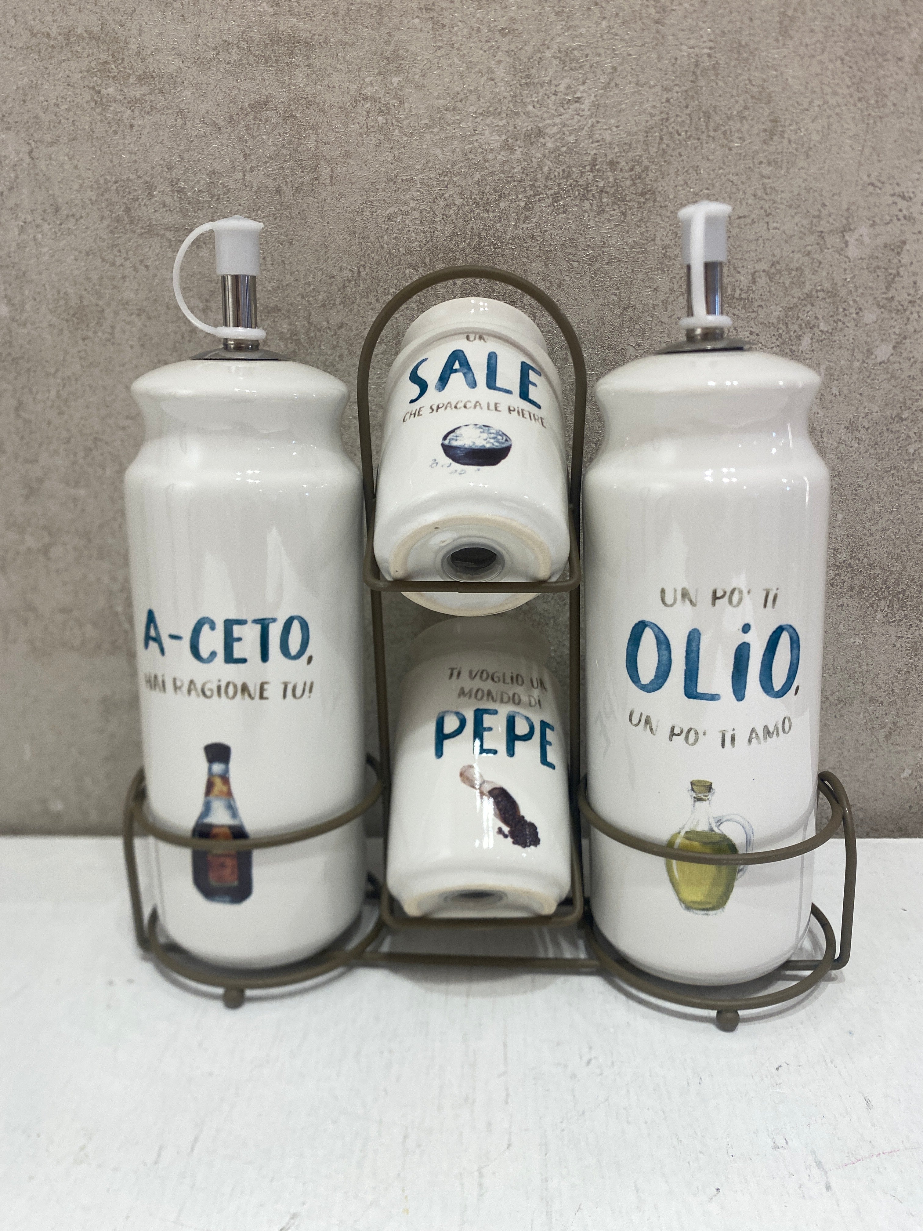 Set Olio aceto sale e pepe