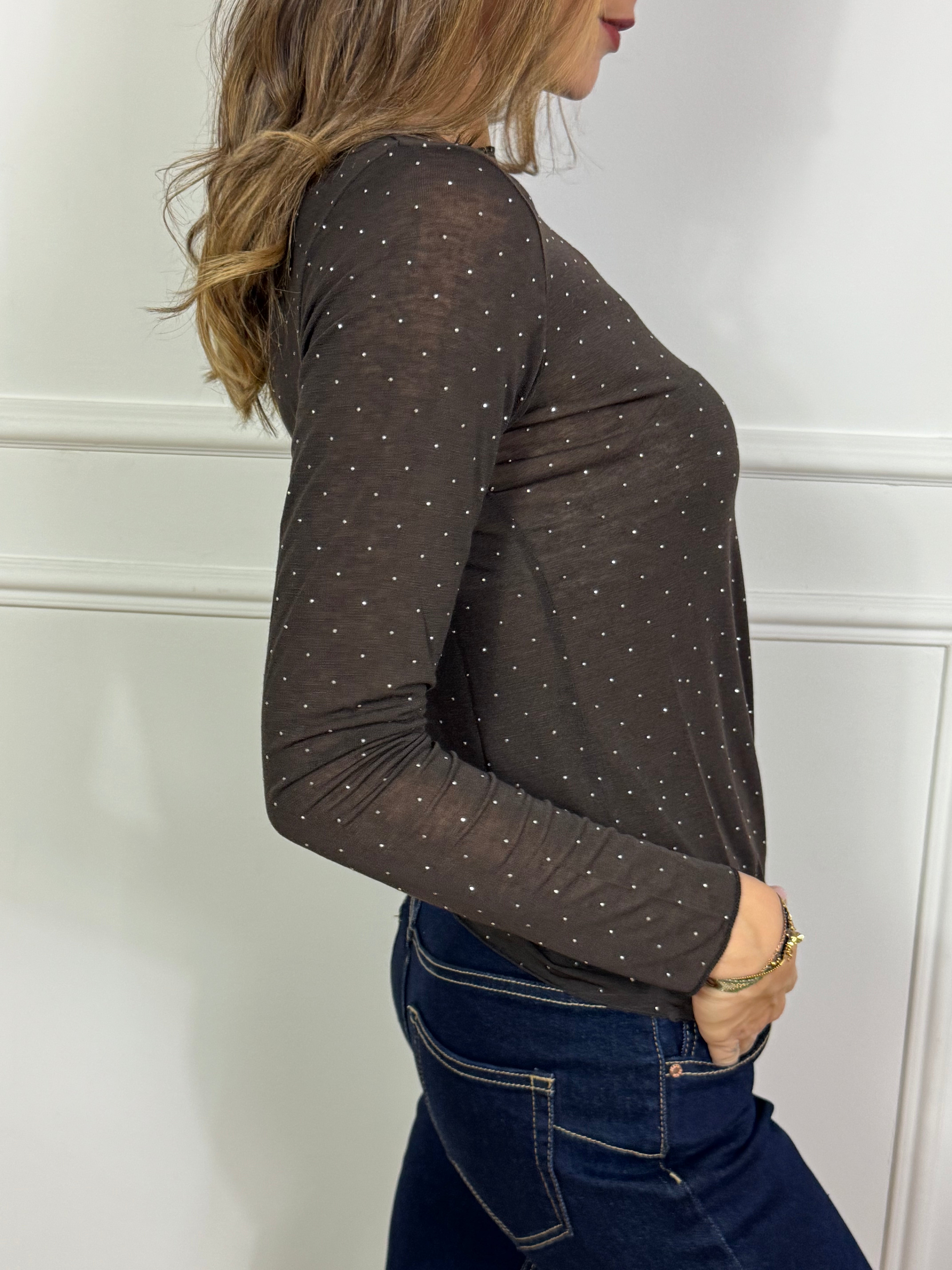 Maglia seconda pelle MISTO CASHMERE Victoria ILMH BARCHETTA - PUNTI LUCE