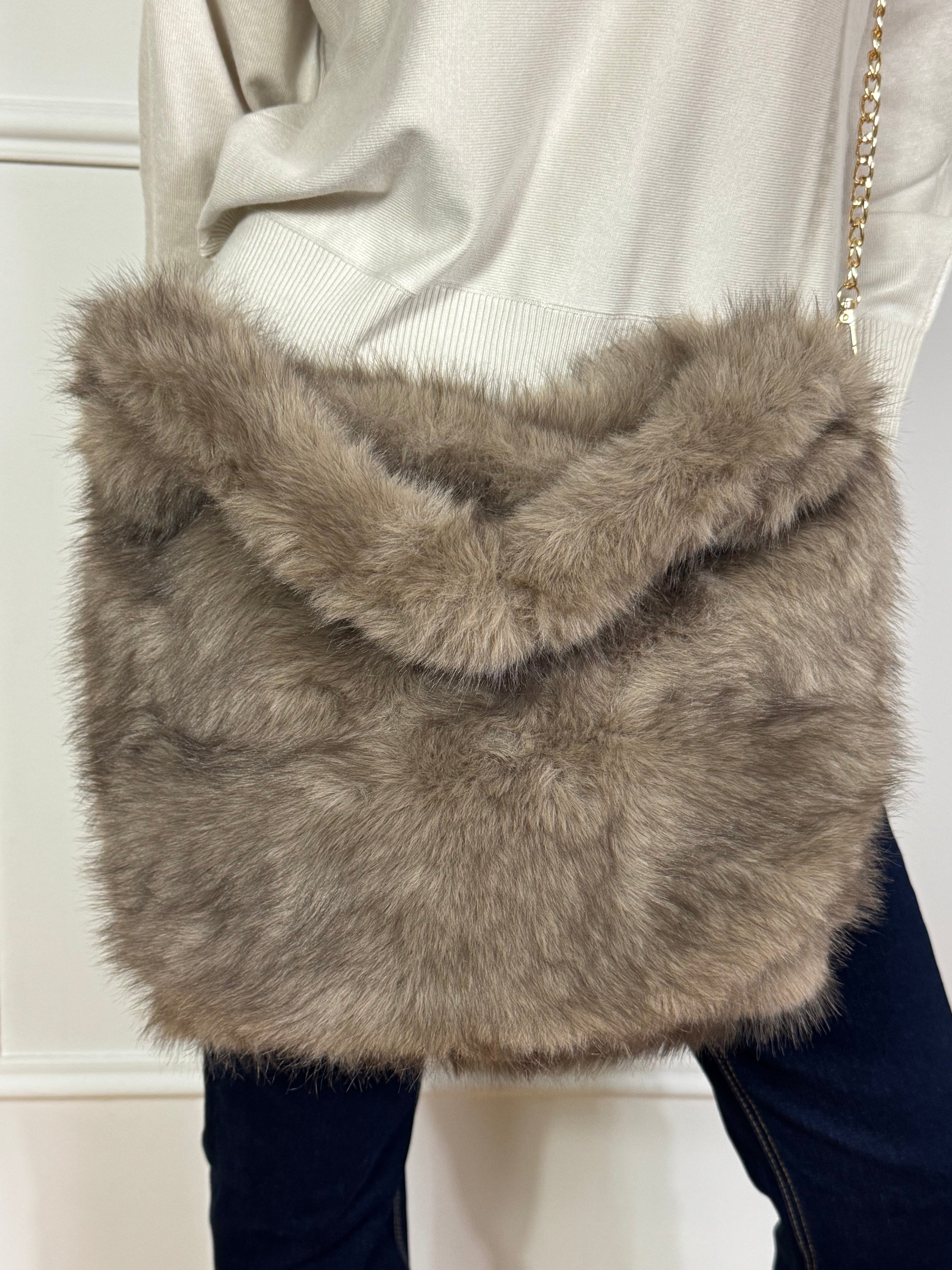 Borsa SECCHIELLO PELUCHE Victoria ILMH - GRANDE - TORTORA