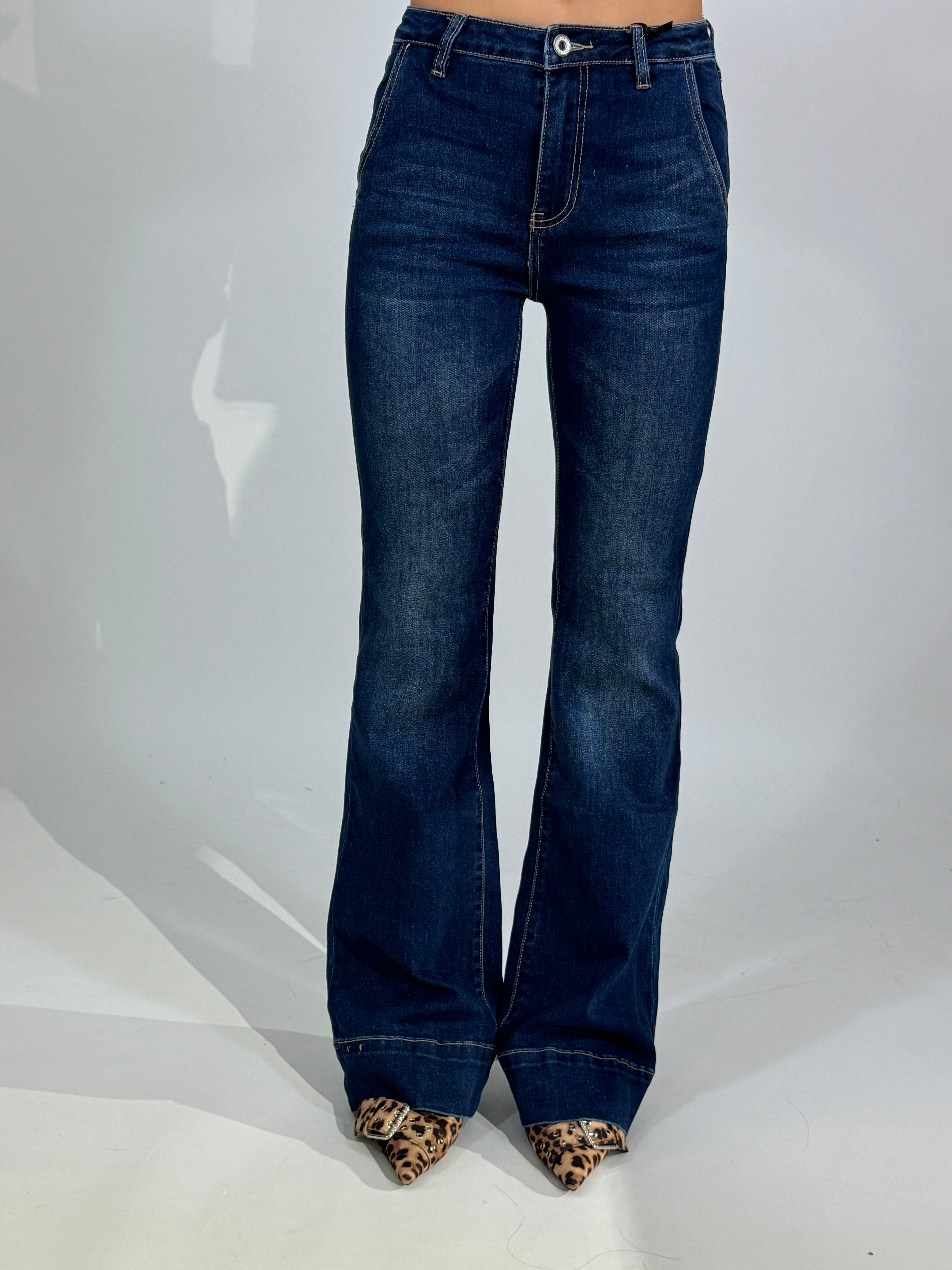 Jeans Victoria ILMH a zampa DENIM BLU