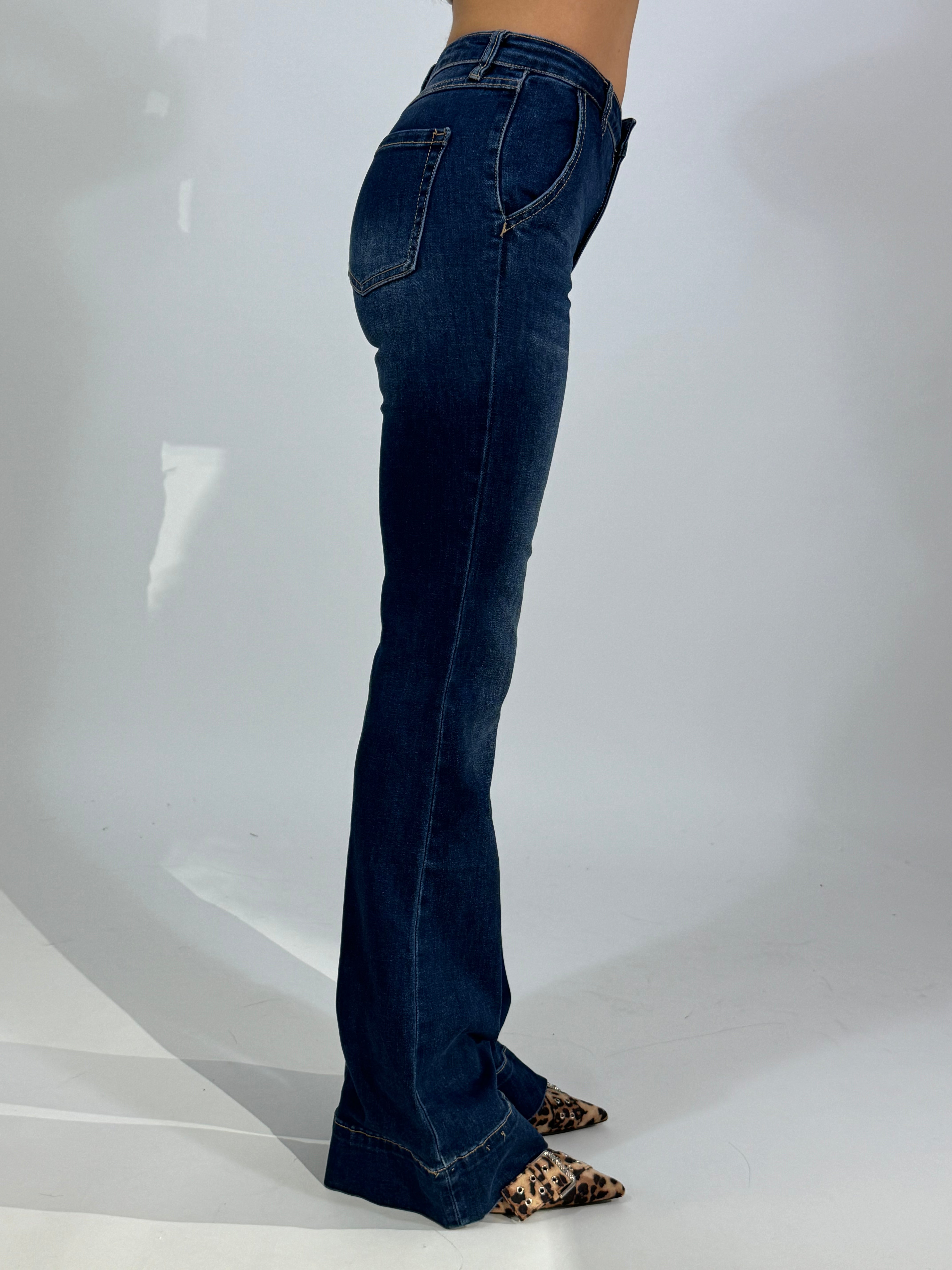 Jeans Victoria ILMH a zampa DENIM BLU