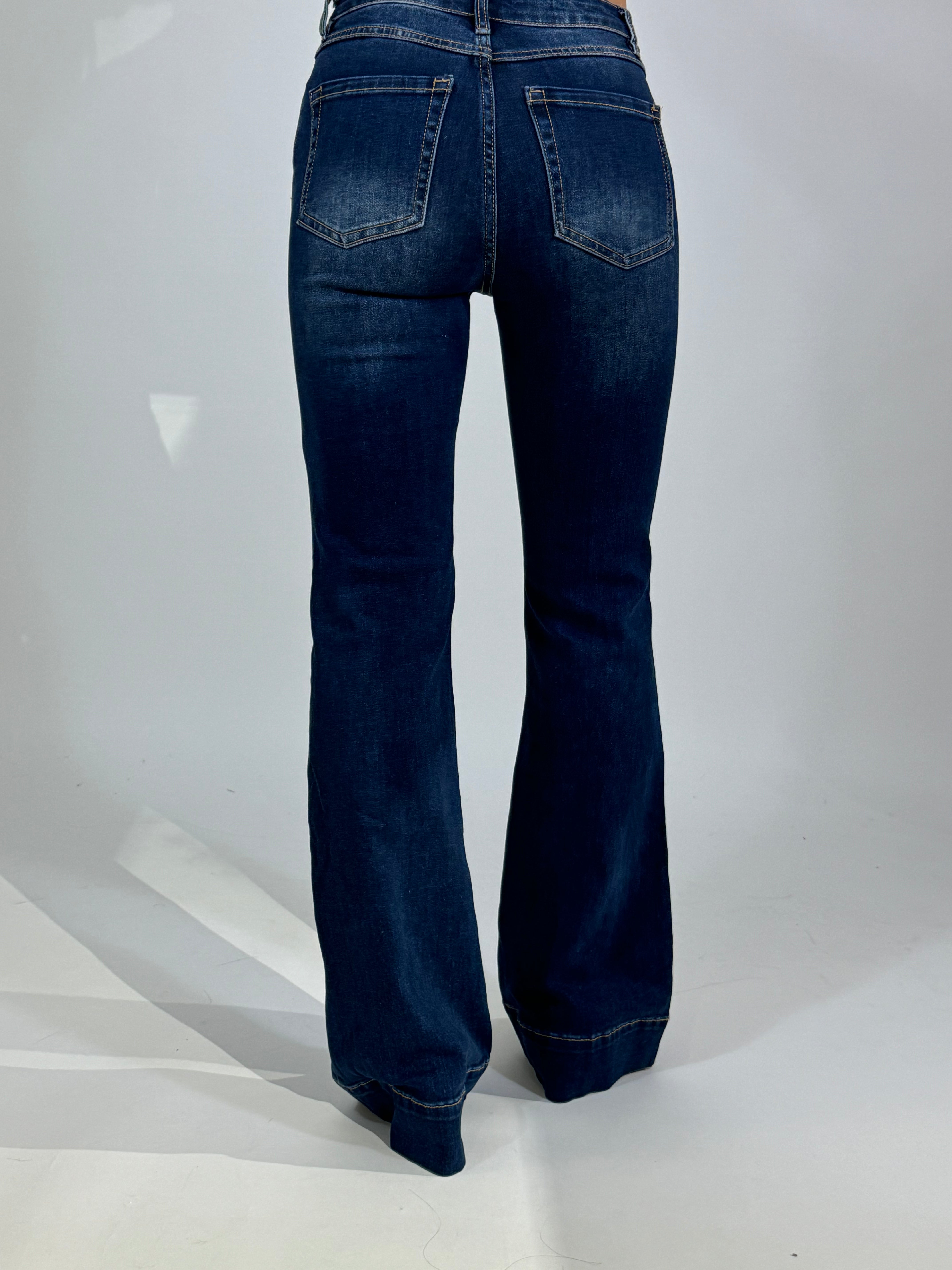 Jeans Victoria ILMH a zampa DENIM BLU