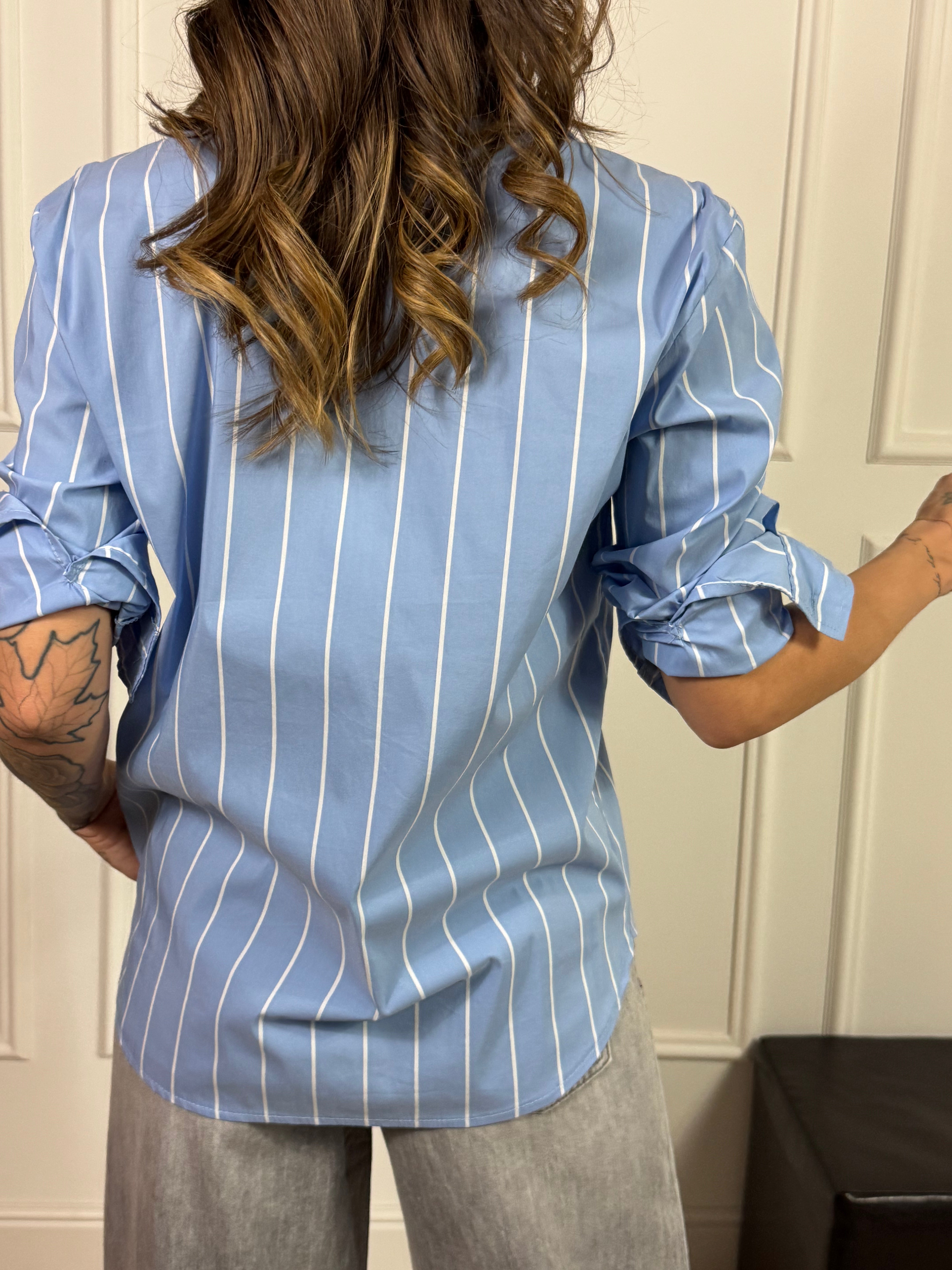 Camicia in cotone COMODA Victoria ILMH RIGHE VERTICALI