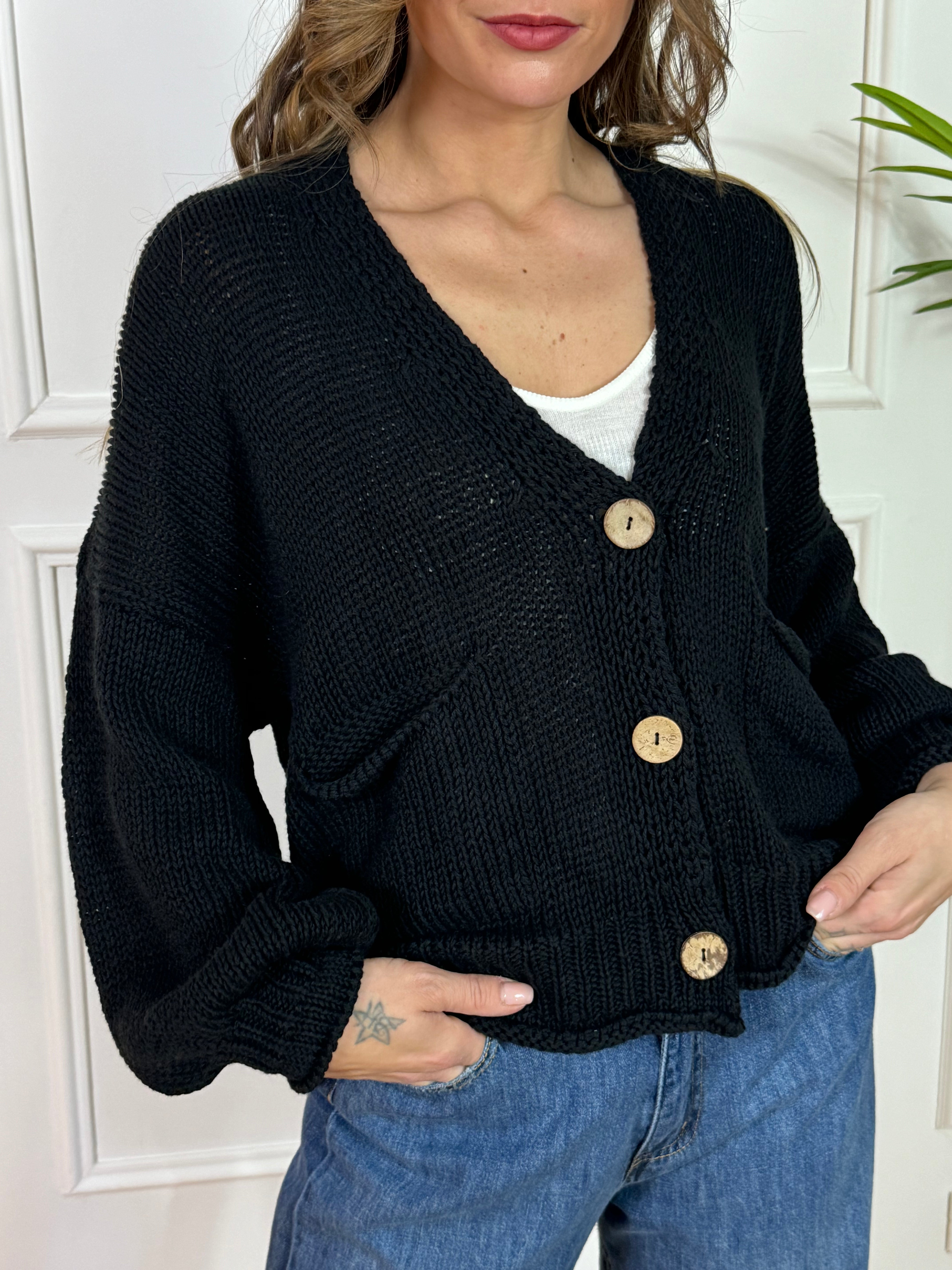 Cardigan Have One con bottoni e taschine frontali
