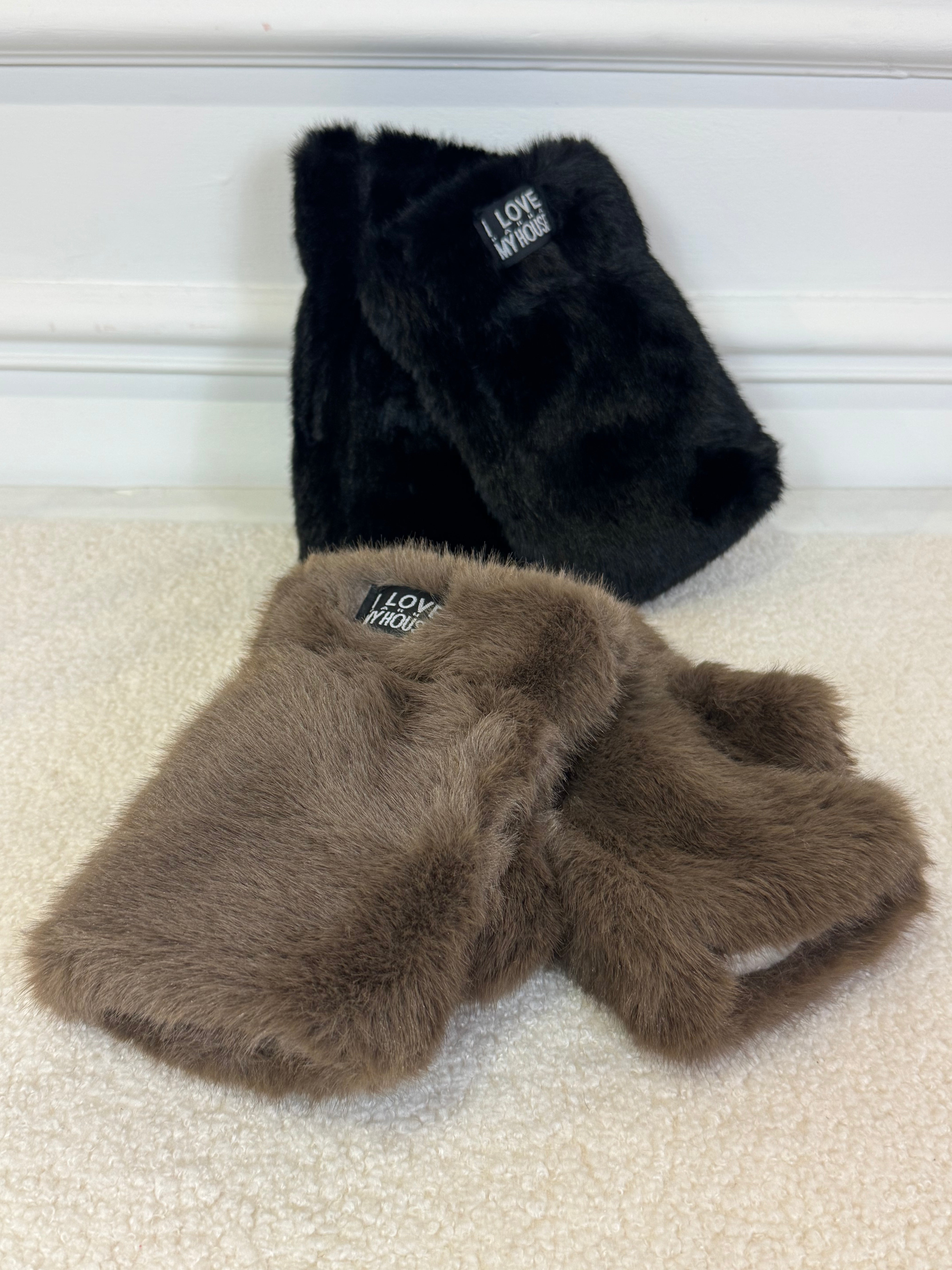 Guanti MANOPOLA senza dita ECOPELLICCIA