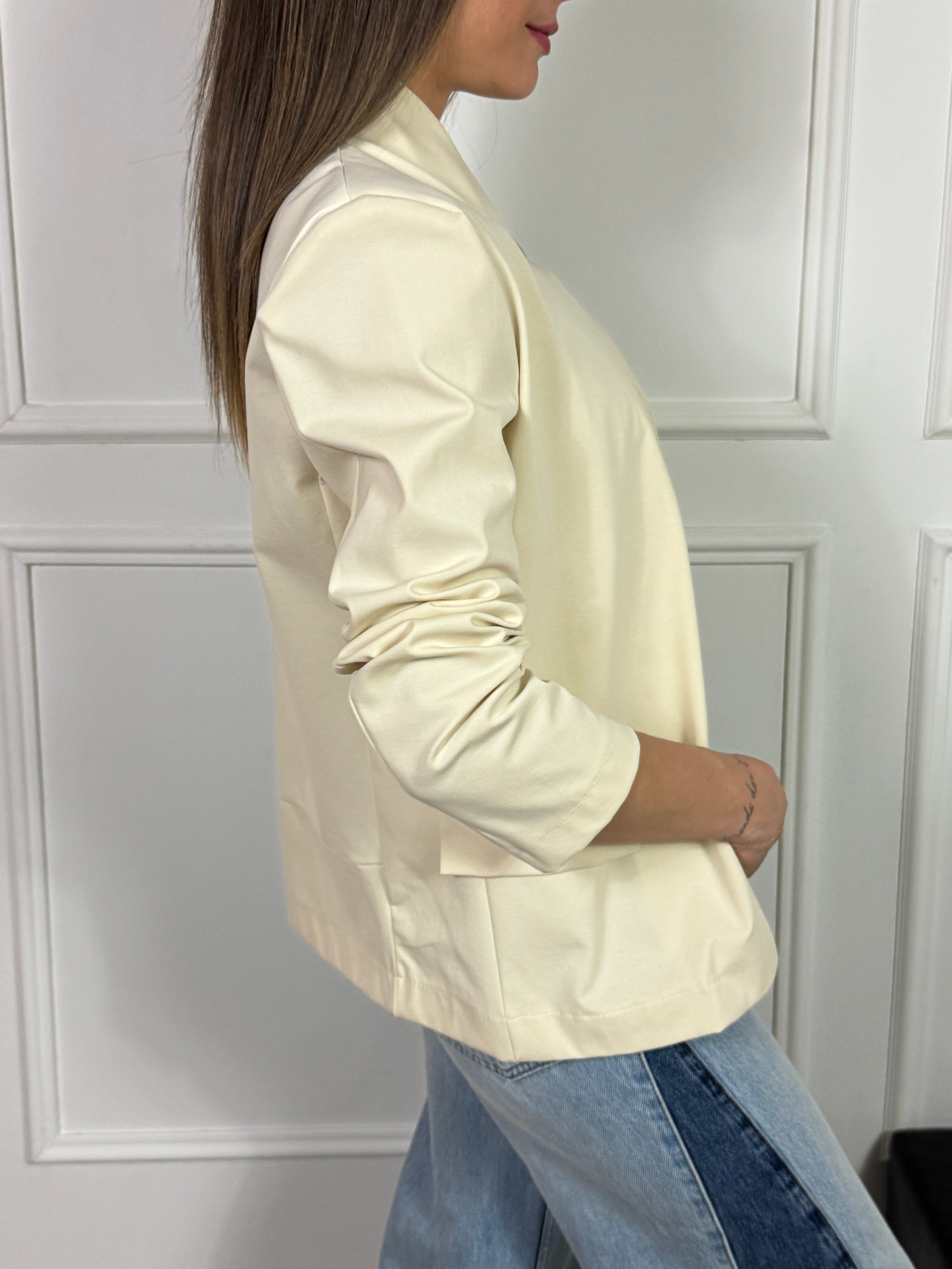 Giacca blazer punto Milano VICTORIA ILMH coreana un bottone