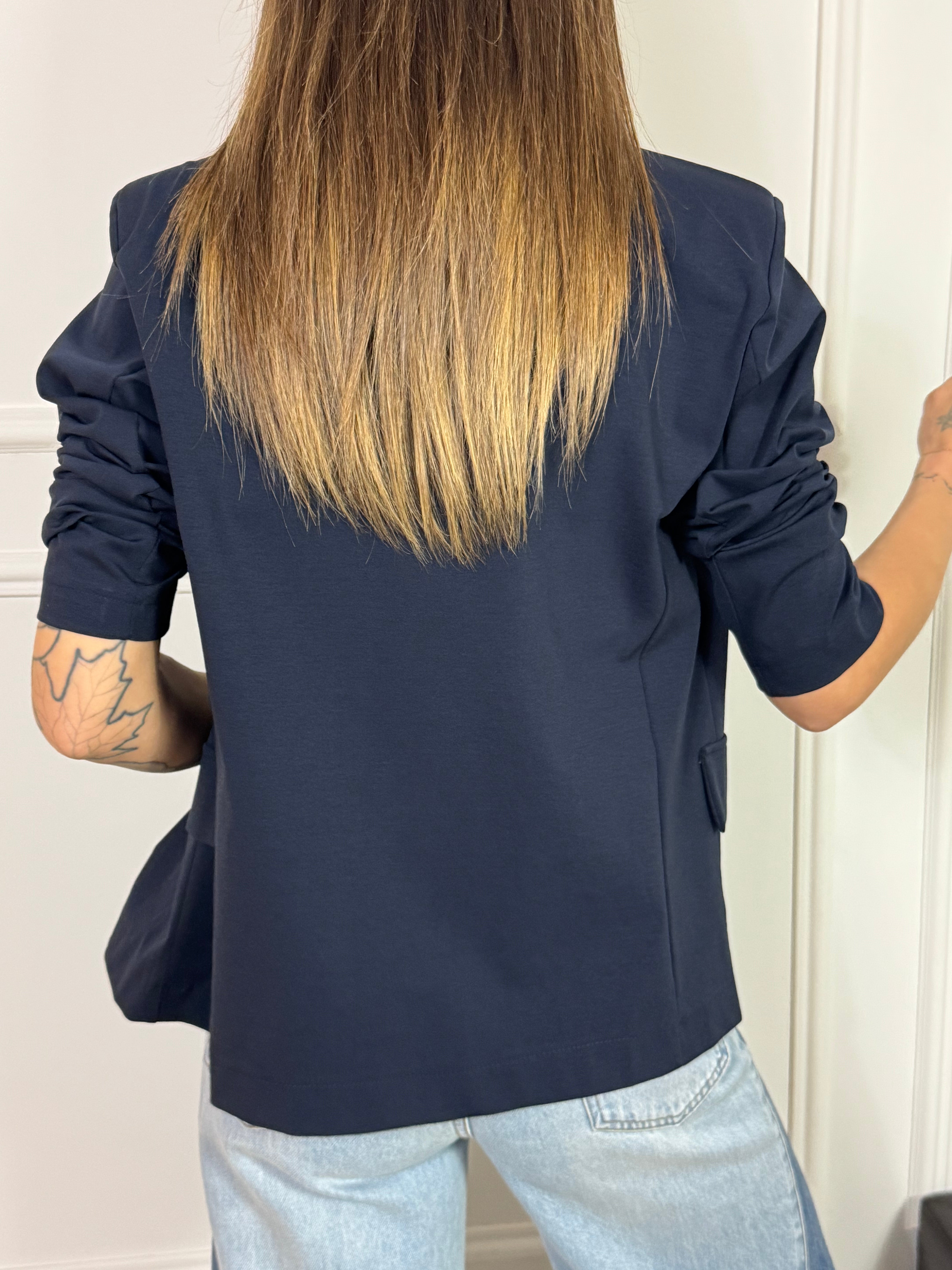Giacca blazer punto Milano VICTORIA ILMH coreana un bottone