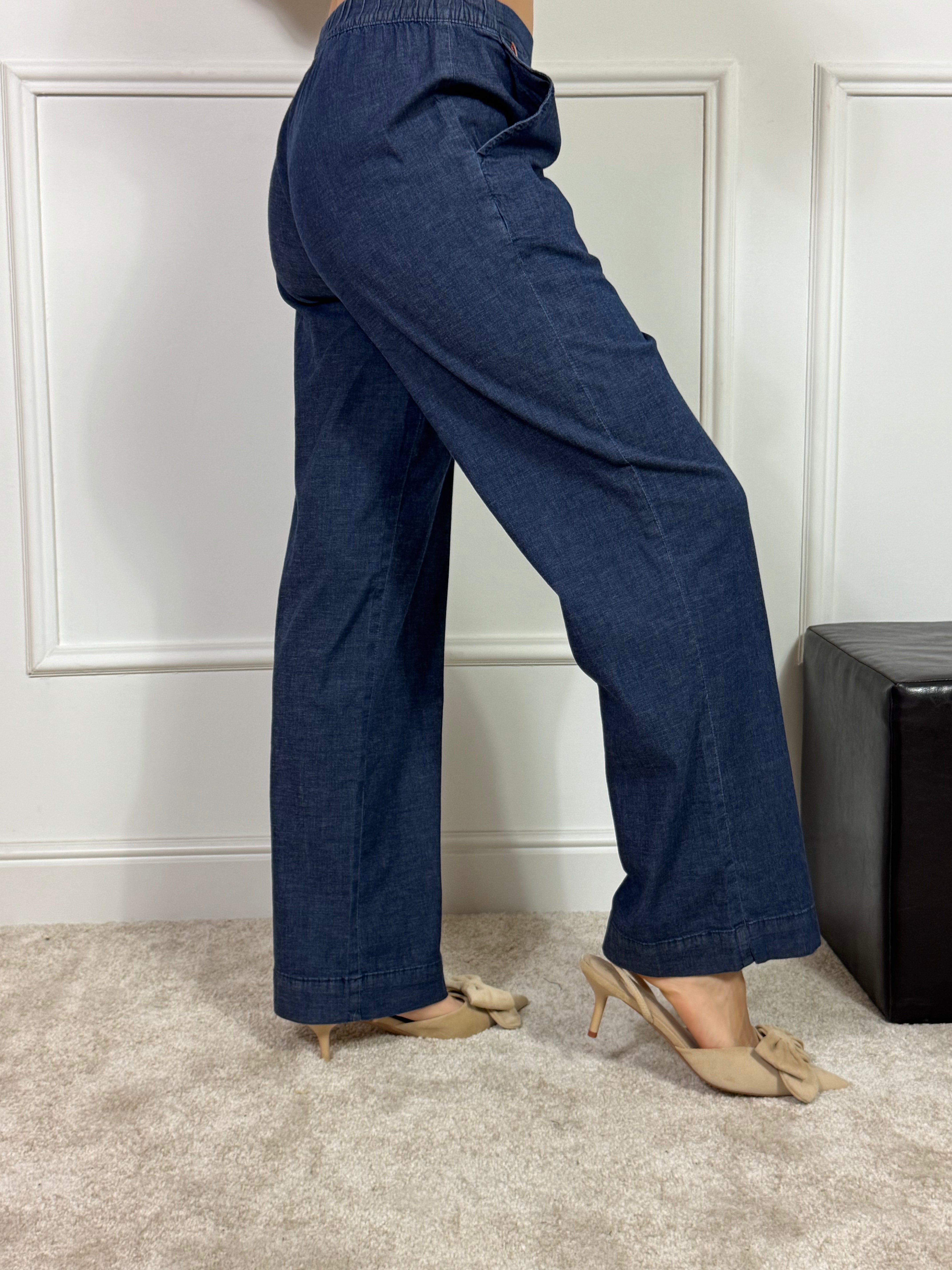 Pantalone JEANS CHAMBRAY modello WIDE WITH POCKETS Ragno ART. DS87PE