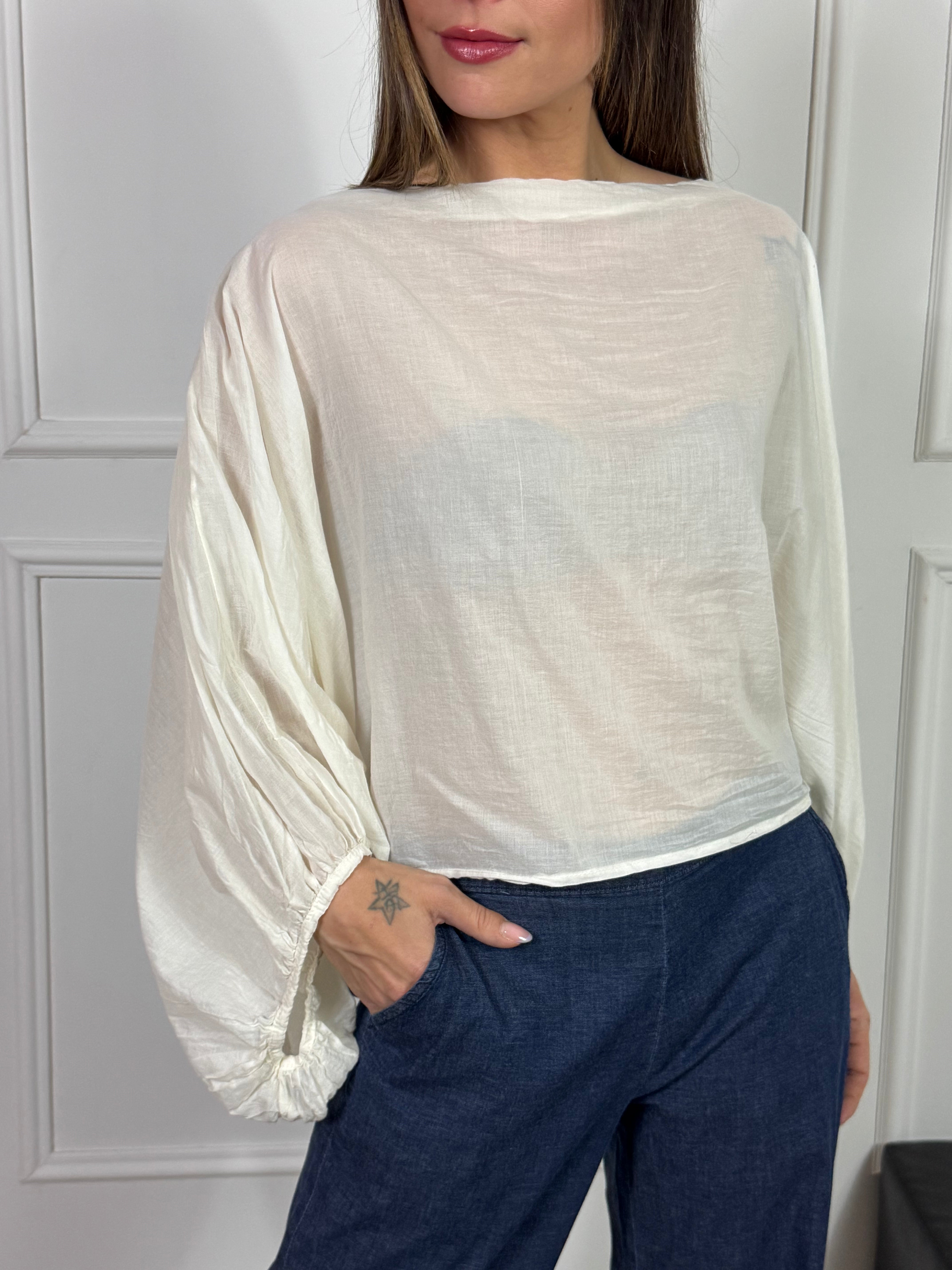 CASACCA PONCHO in mussola di cotone Victoria ILMH MANICA PITTORE