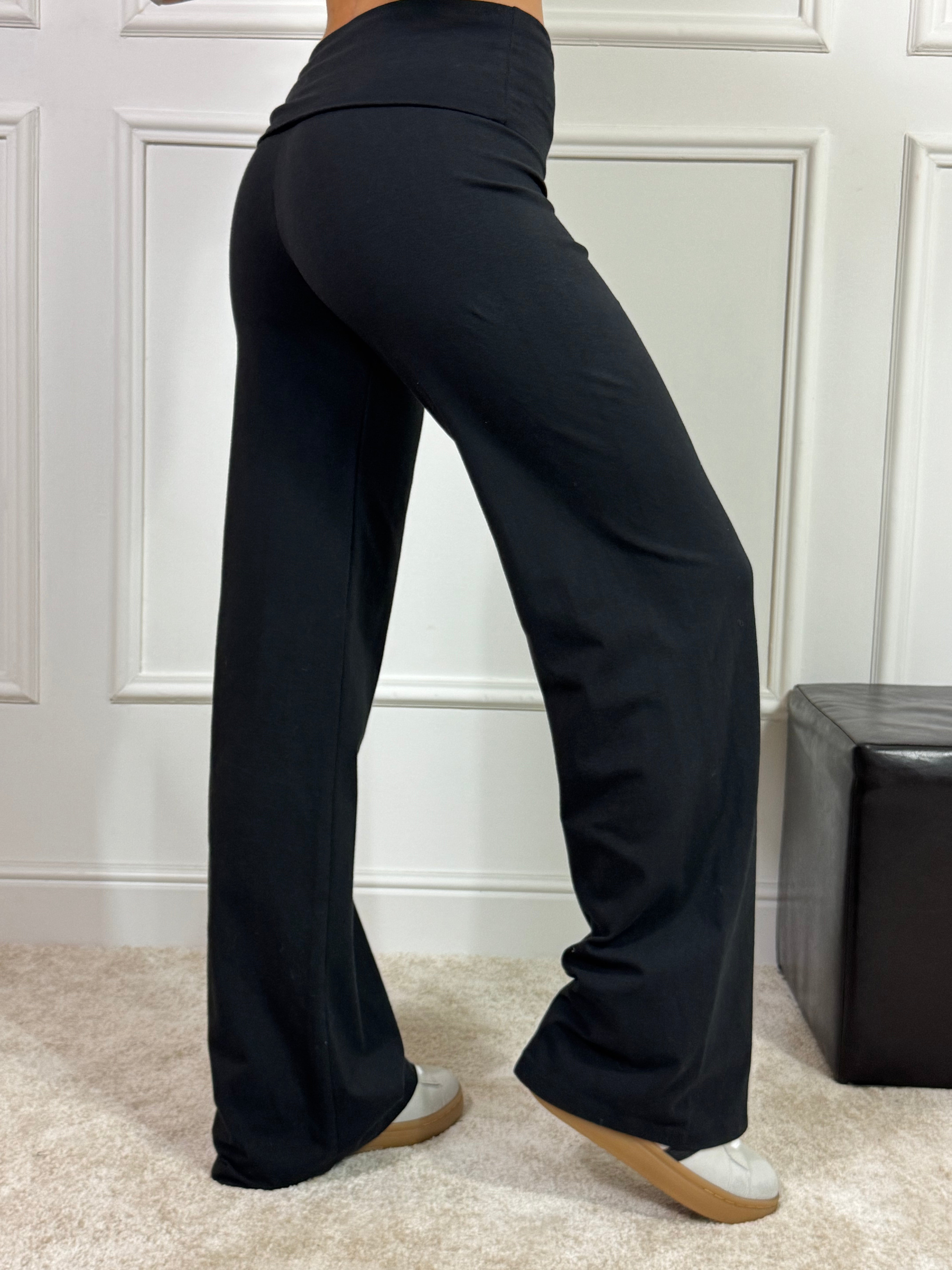 Pantalone in cotone Victoria ILMH ZAMPA CON RISVOLTO IN VITA