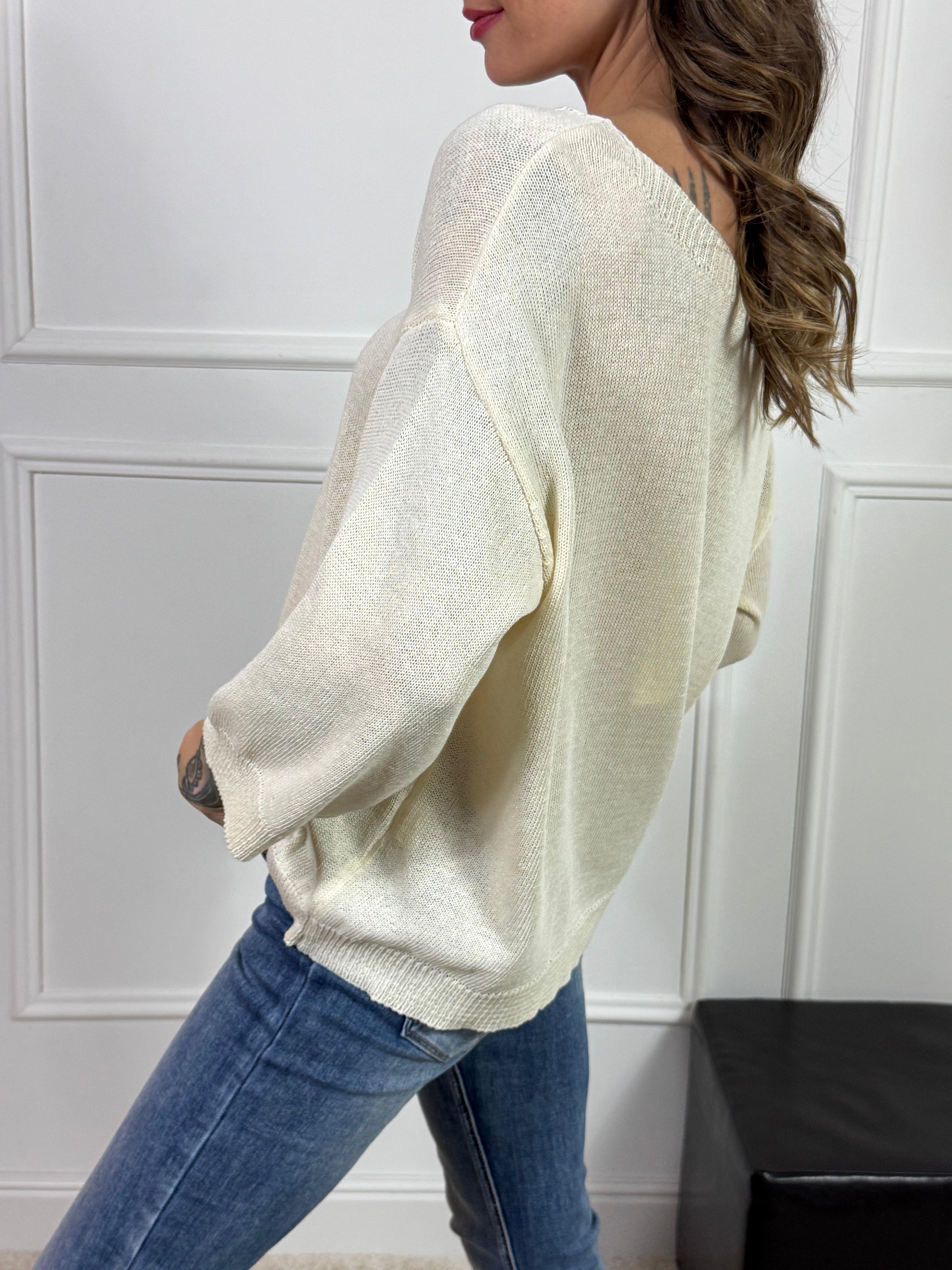 Maglia comoda Victoria ILMH SCOLLO BARCHETTA LISCIA