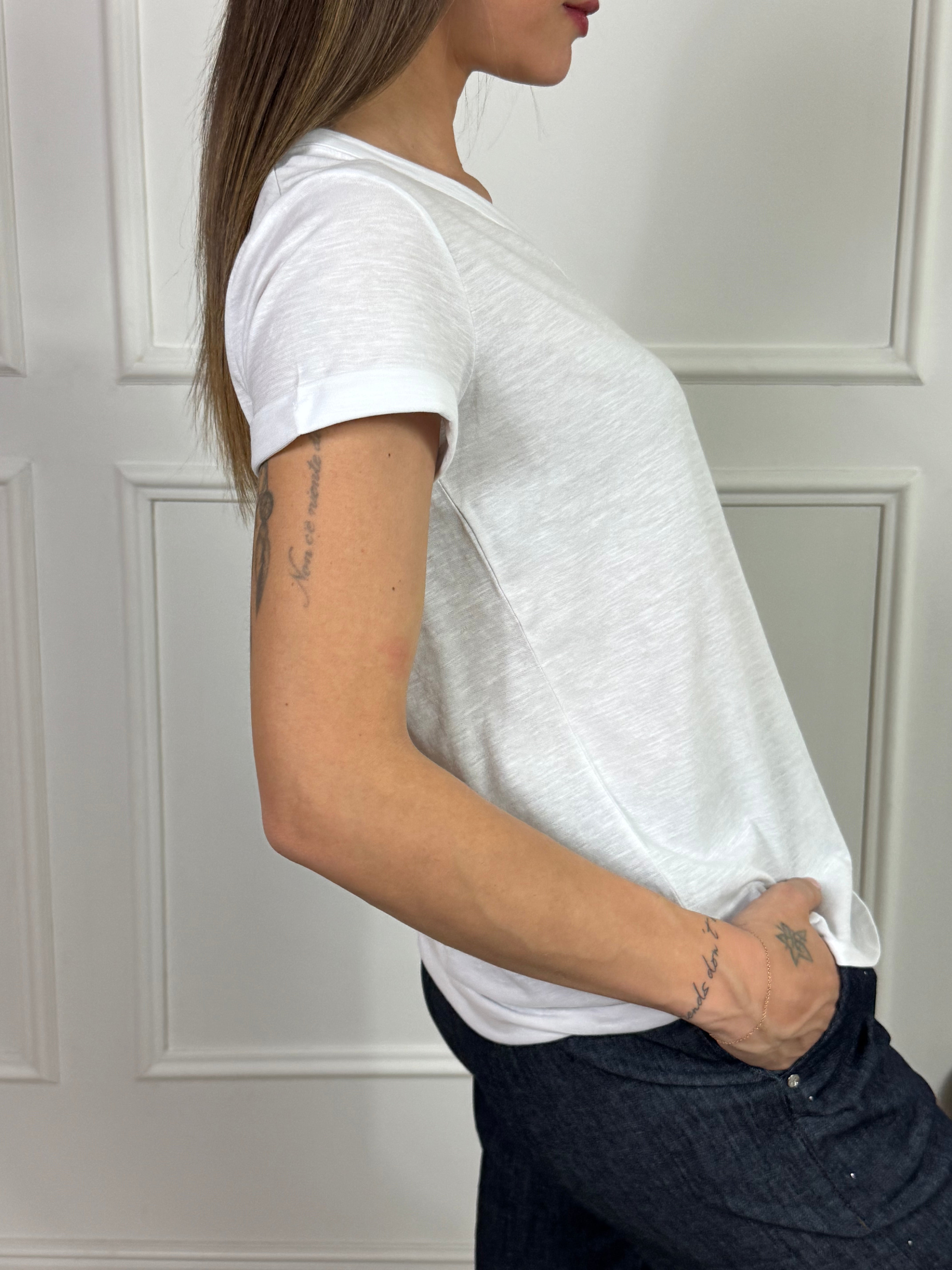 T-SHIRT SCOLLO V Ragno ART. DN36T8